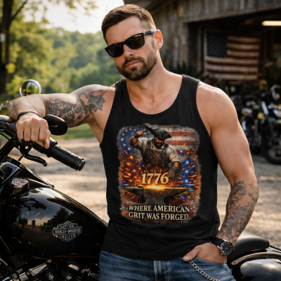 Forged in Freedom – 1776 Muscle Shirt – Origins of Grit Series