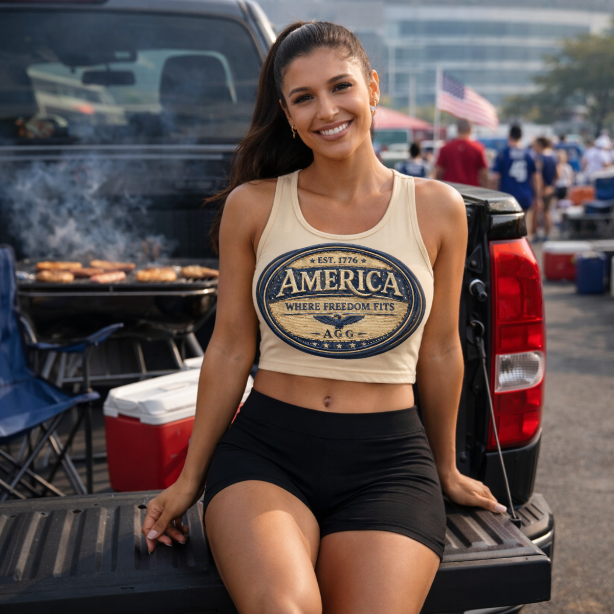 American Heritage – Where Freedom Fits Women’s Crop Top - Image 2