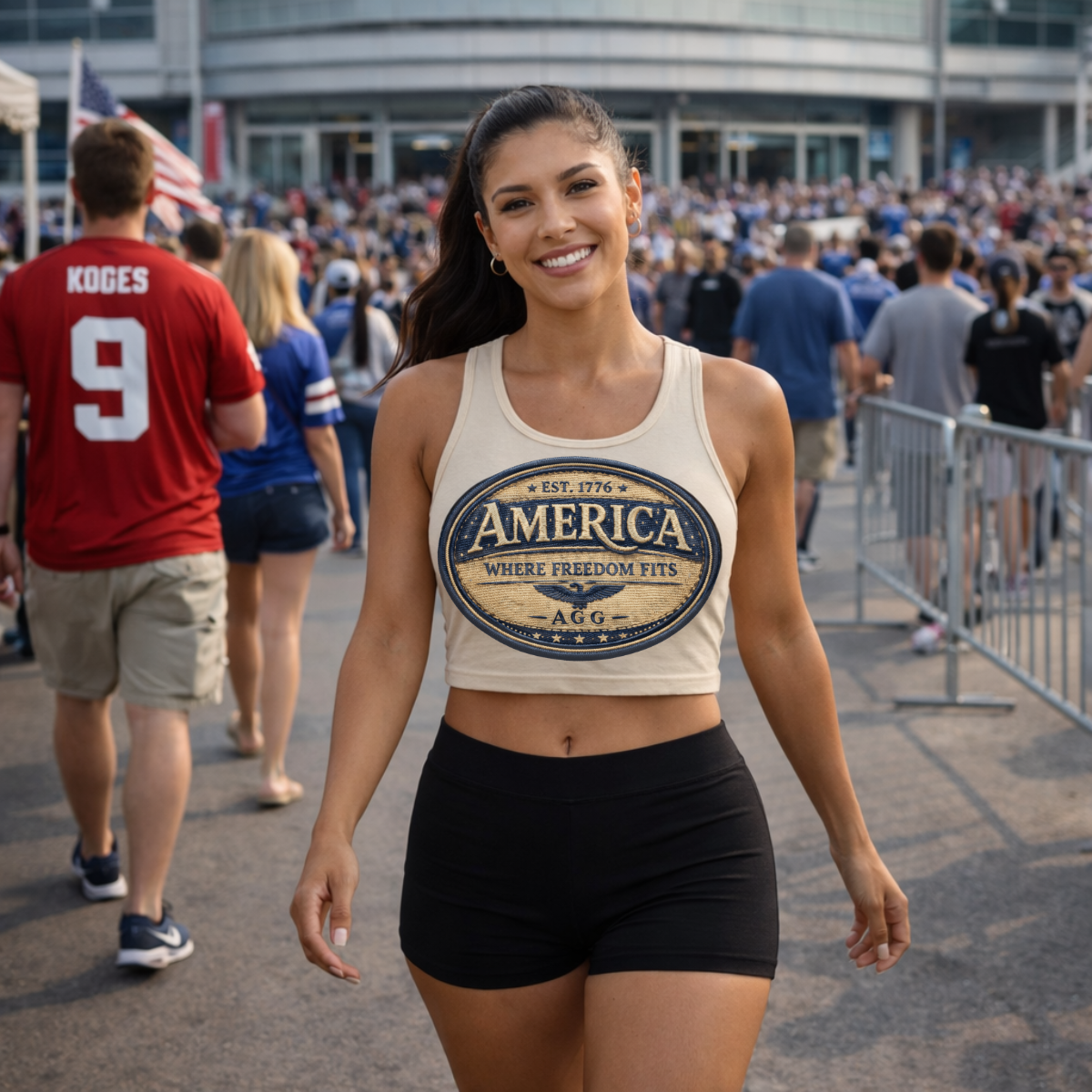 American Heritage – Where Freedom Fits Women’s Crop Top - Image 8