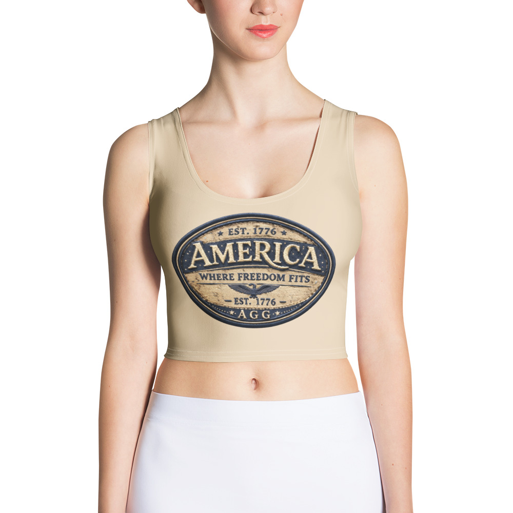 American Heritage – Where Freedom Fits Women’s Crop Top - Image 12