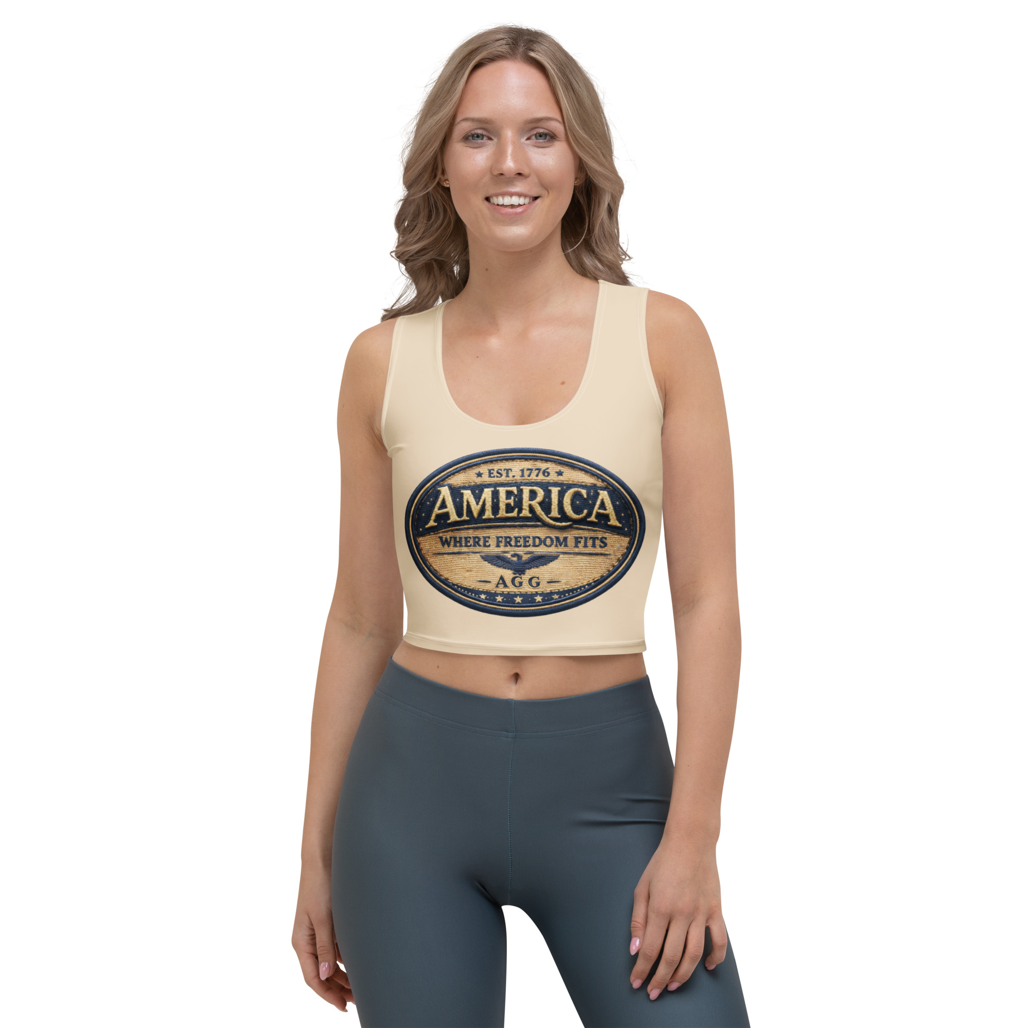 American Heritage – Where Freedom Fits Women’s Crop Top - Image 32