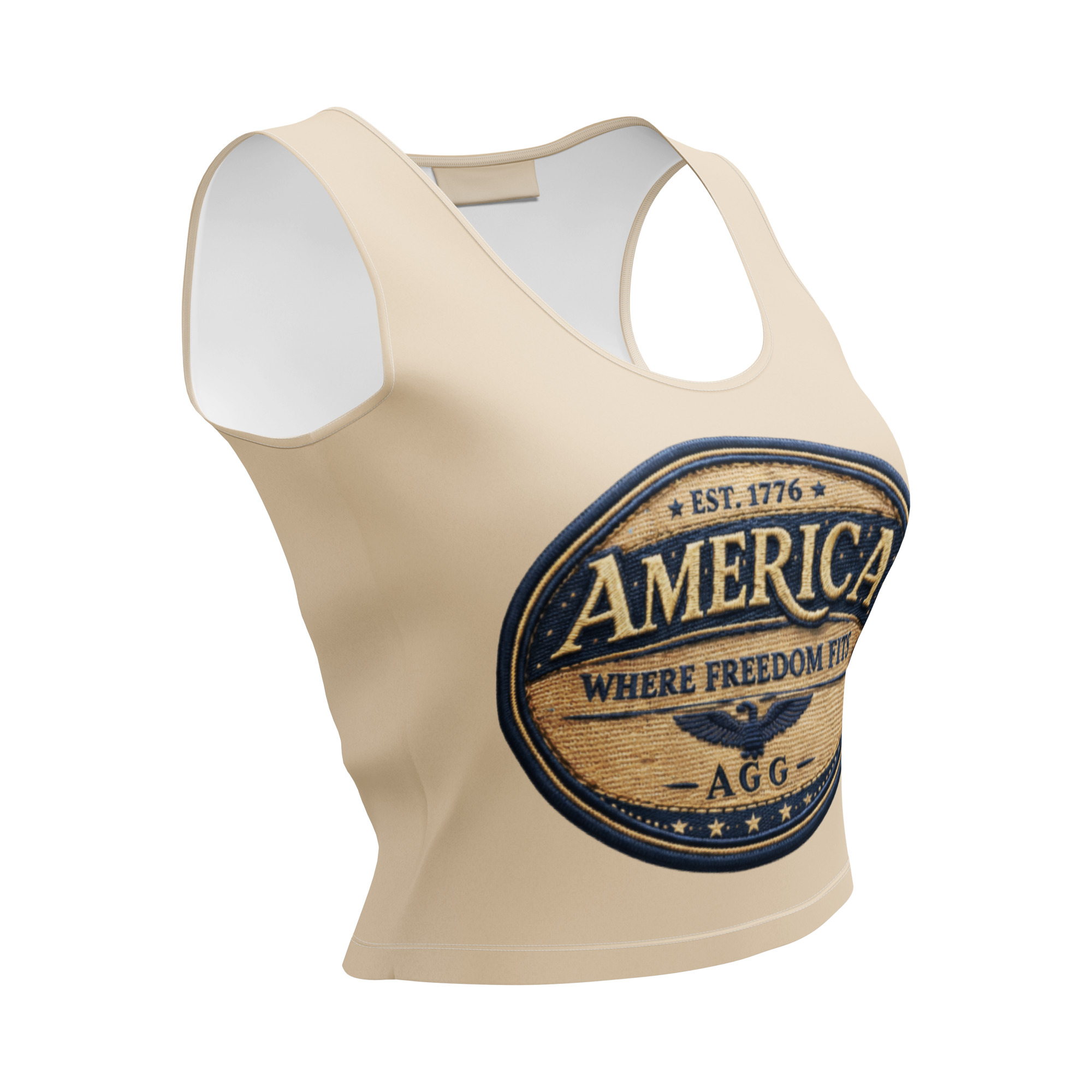American Heritage – Where Freedom Fits Women’s Crop Top - Image 36