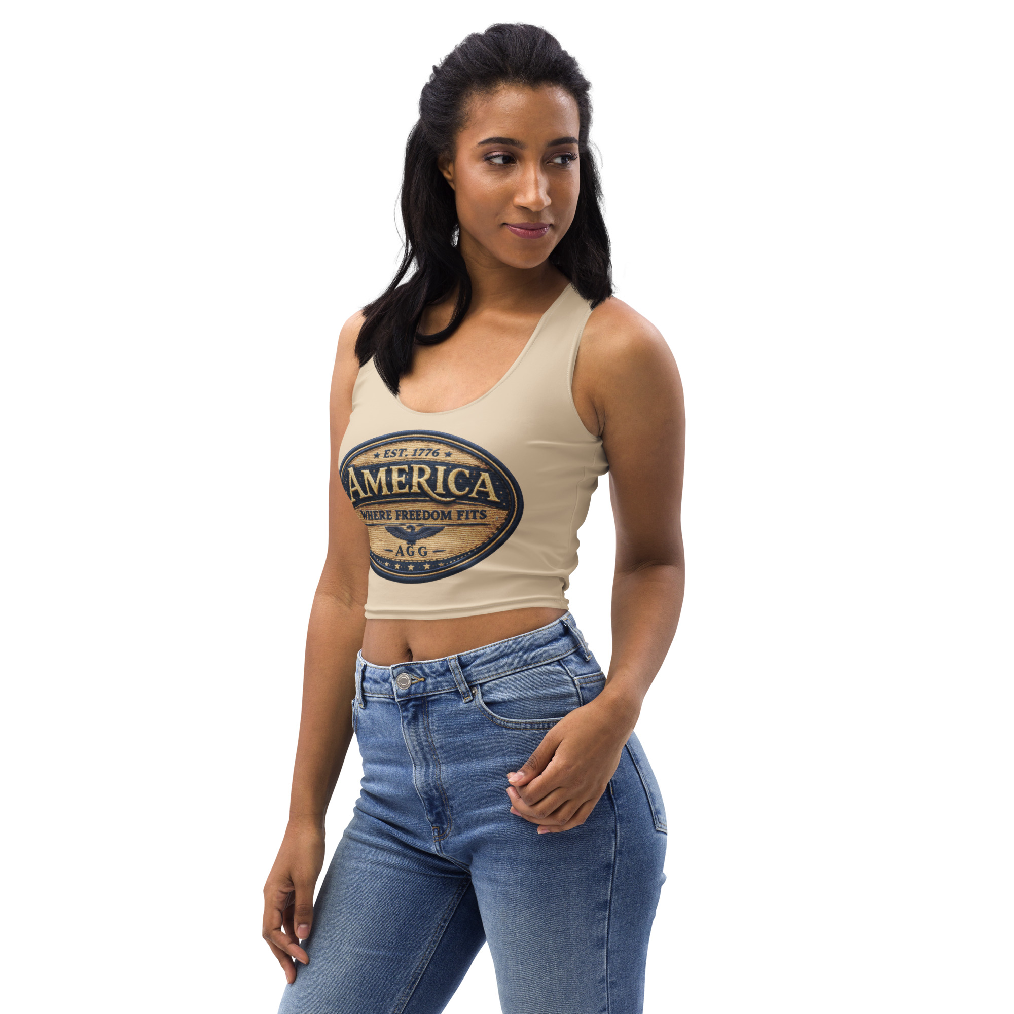 American Heritage – Where Freedom Fits Women’s Crop Top - Image 20