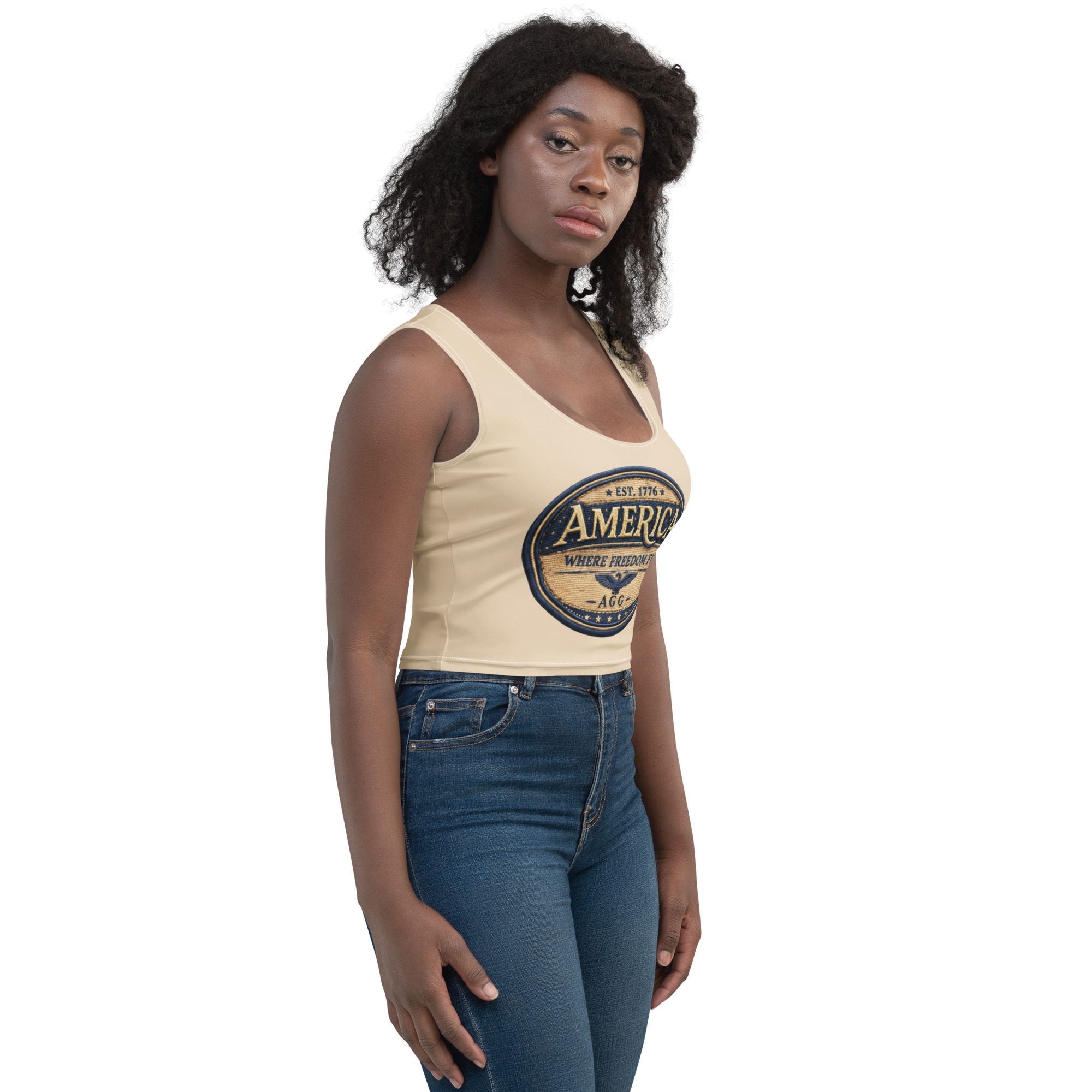 American Heritage – Where Freedom Fits Women’s Crop Top - Image 27