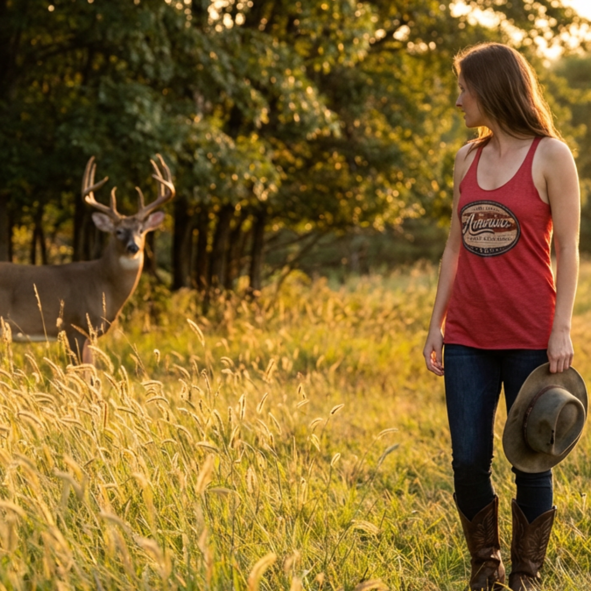 America Heritage – Land of Grit & Grace Racerback Tank | Patriotic Women’s Tank Top - Image 4
