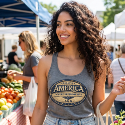 American Heritage – Where Freedom Fits Women’s Racerback Tank