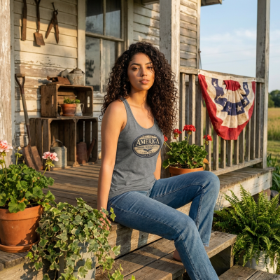 American Heritage – Where Freedom Fits Women’s Racerback Tank