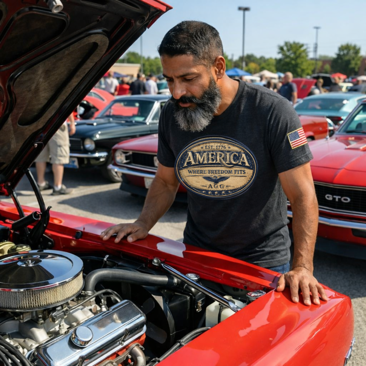 American Heritage – Where Freedom Fits Unisex Tee | Bella + Canvas 3001 - Image 4