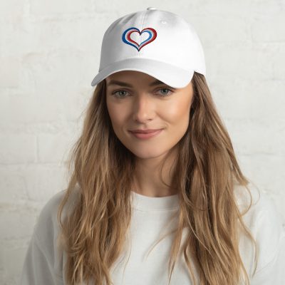 American Heart Dad Hat – Patriotic Embroidered Cap
