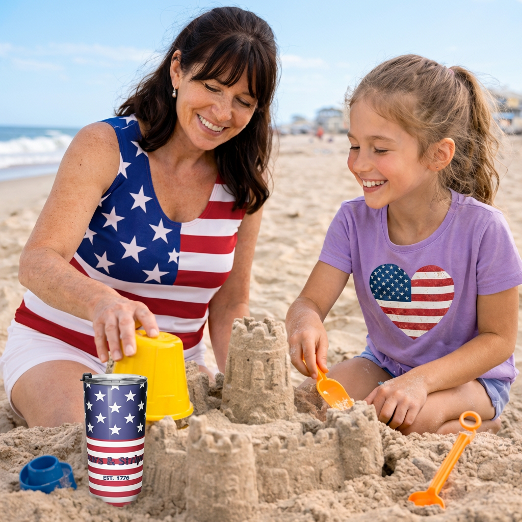 Stars & Stripes Est. 1776 Patriotic Stainless Steel Tumbler – 20oz American Flag Travel Mug - Image 3