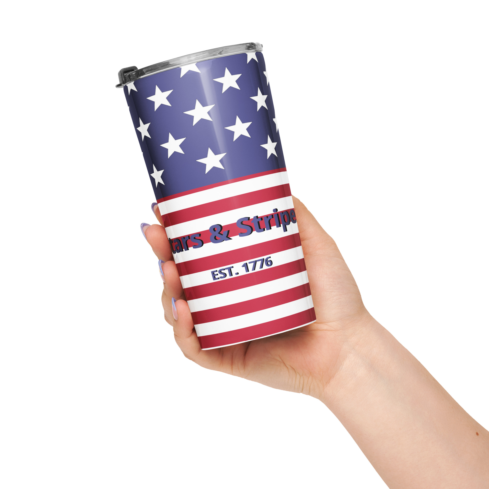 Stars & Stripes Est. 1776 Patriotic Stainless Steel Tumbler – 20oz American Flag Travel Mug - Image 4