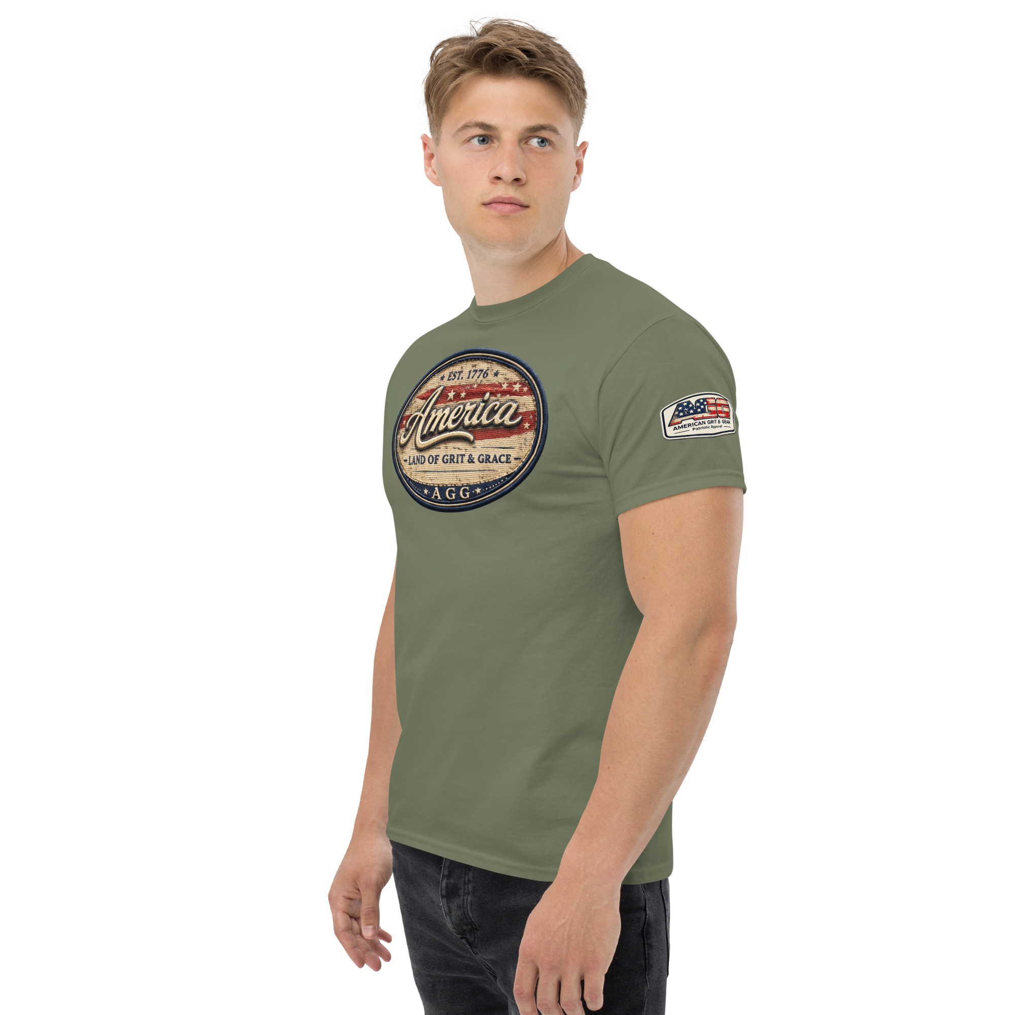 America Heritage – Land of Grit & Grace Unisex Classic Tee | Patriotic American T-Shirt - Image 42