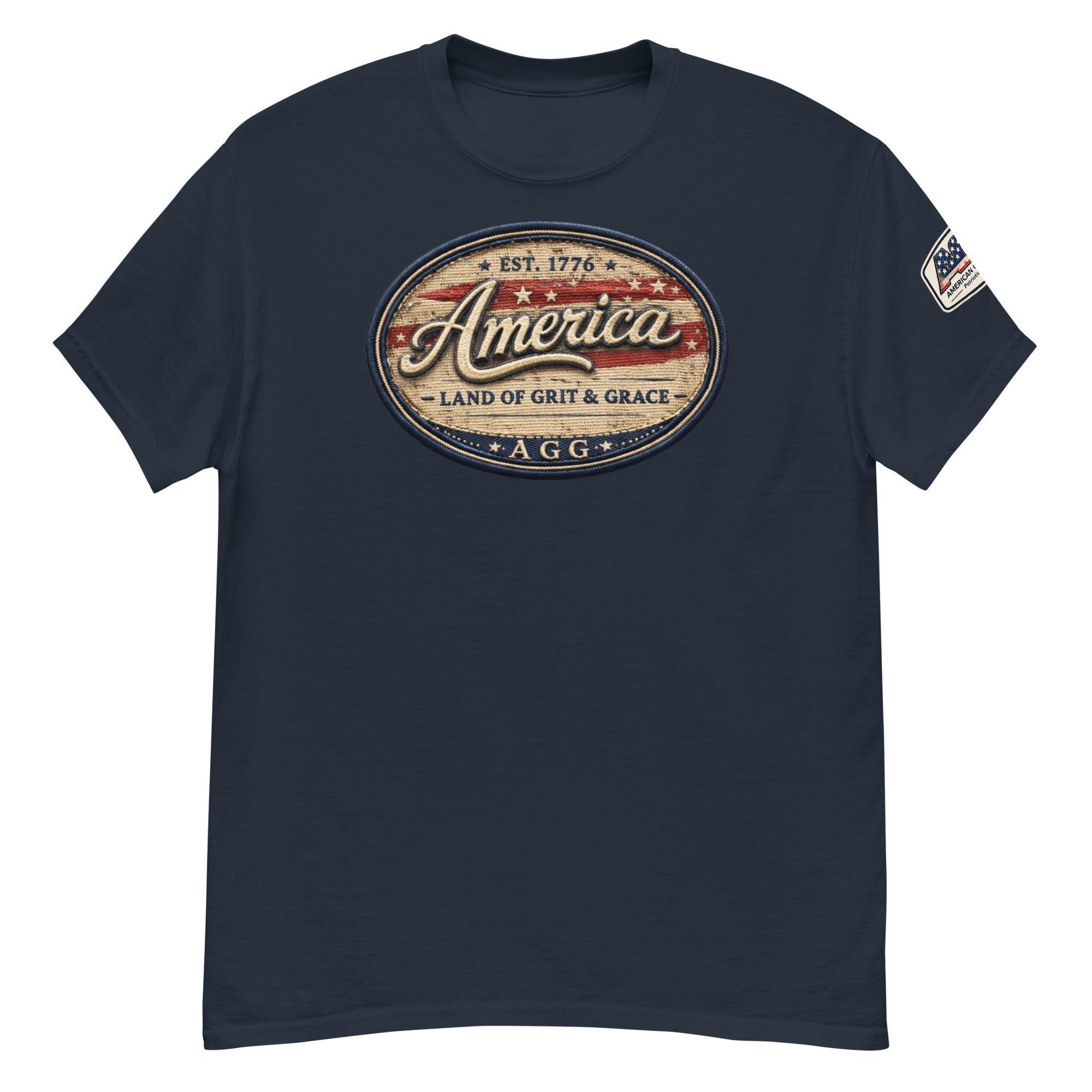 America Heritage – Land of Grit & Grace Unisex Classic Tee | Patriotic American T-Shirt - Image 24
