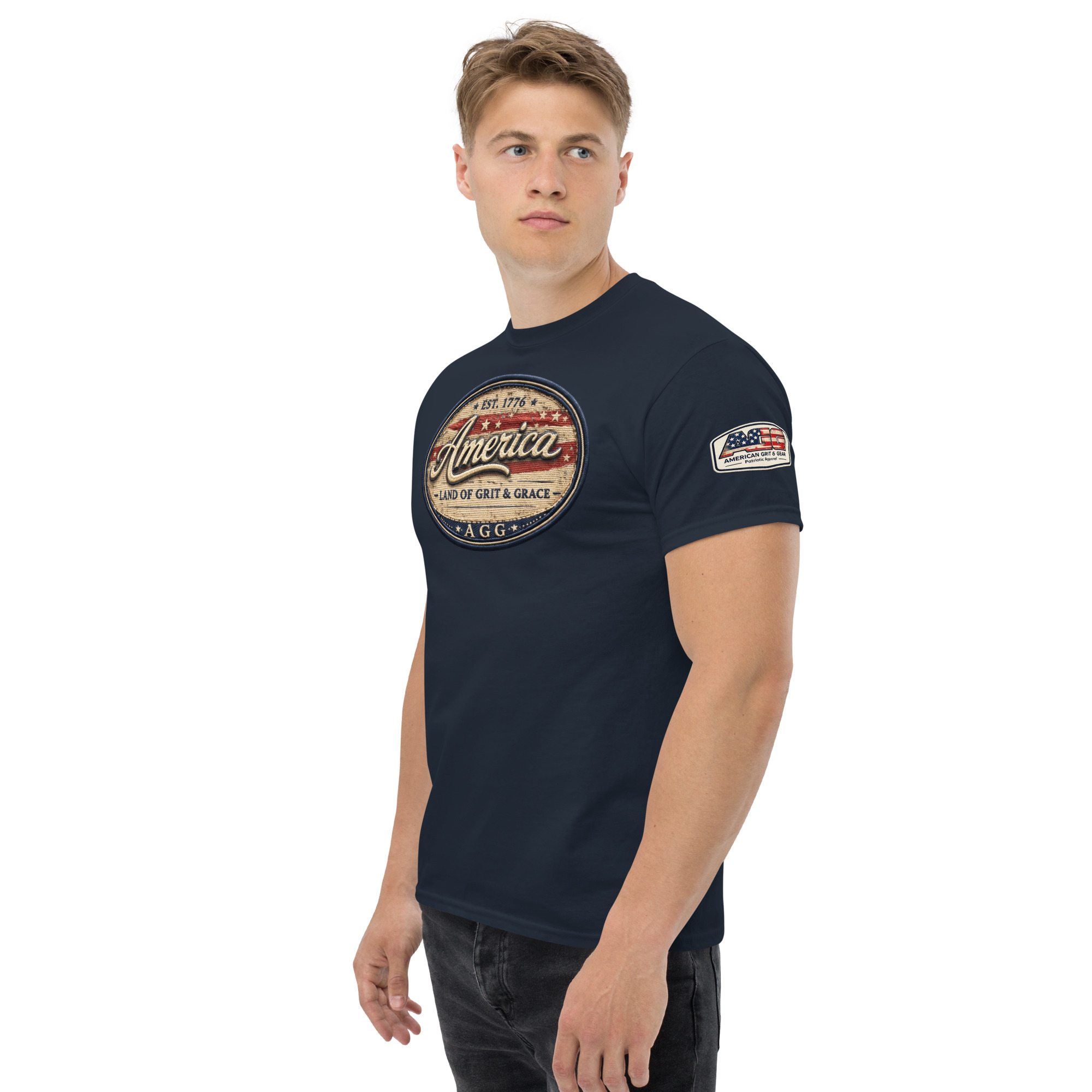 America Heritage – Land of Grit & Grace Unisex Classic Tee | Patriotic American T-Shirt - Image 44