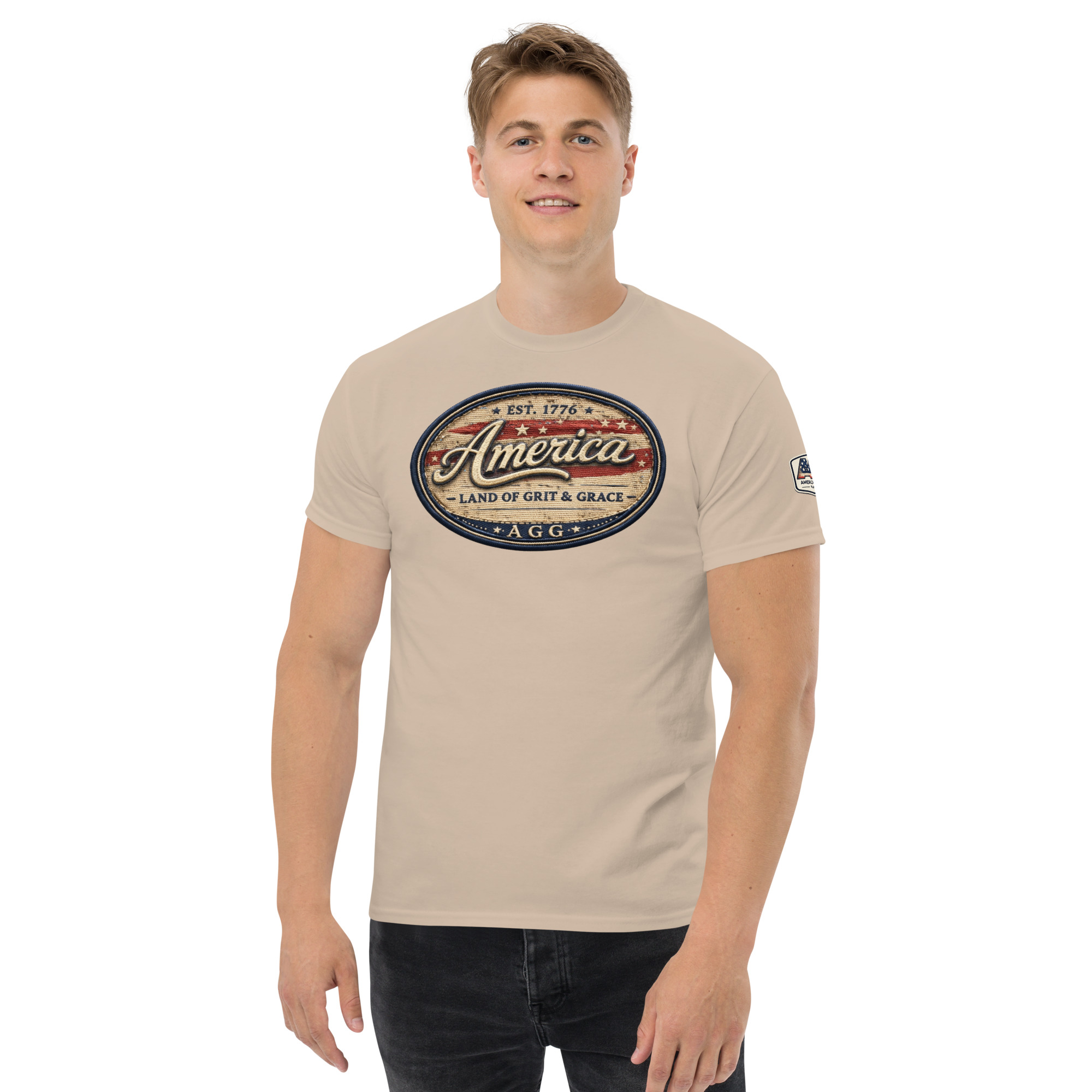 America Heritage – Land of Grit & Grace Unisex Classic Tee | Patriotic American T-Shirt - Image 36