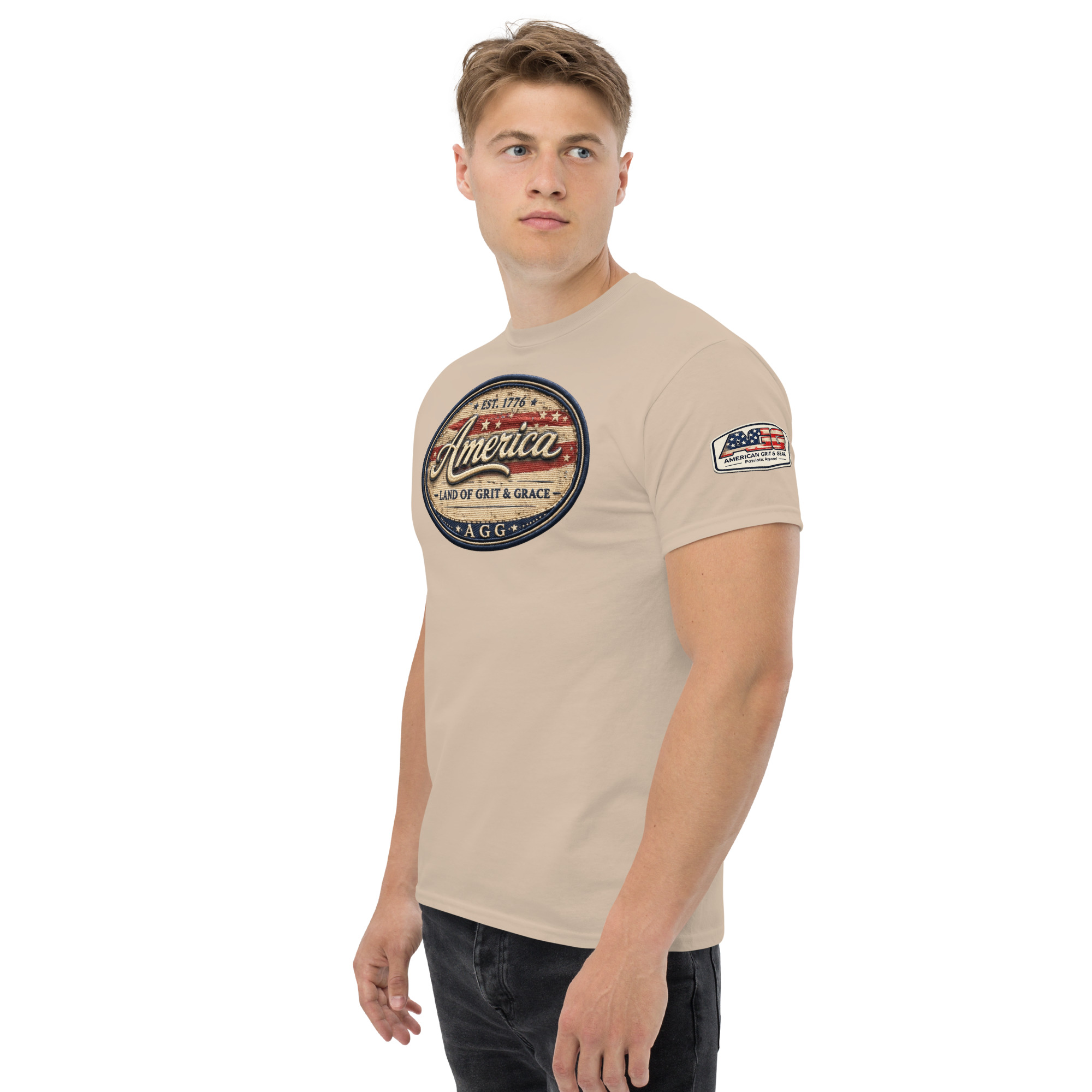 America Heritage – Land of Grit & Grace Unisex Classic Tee | Patriotic American T-Shirt - Image 39