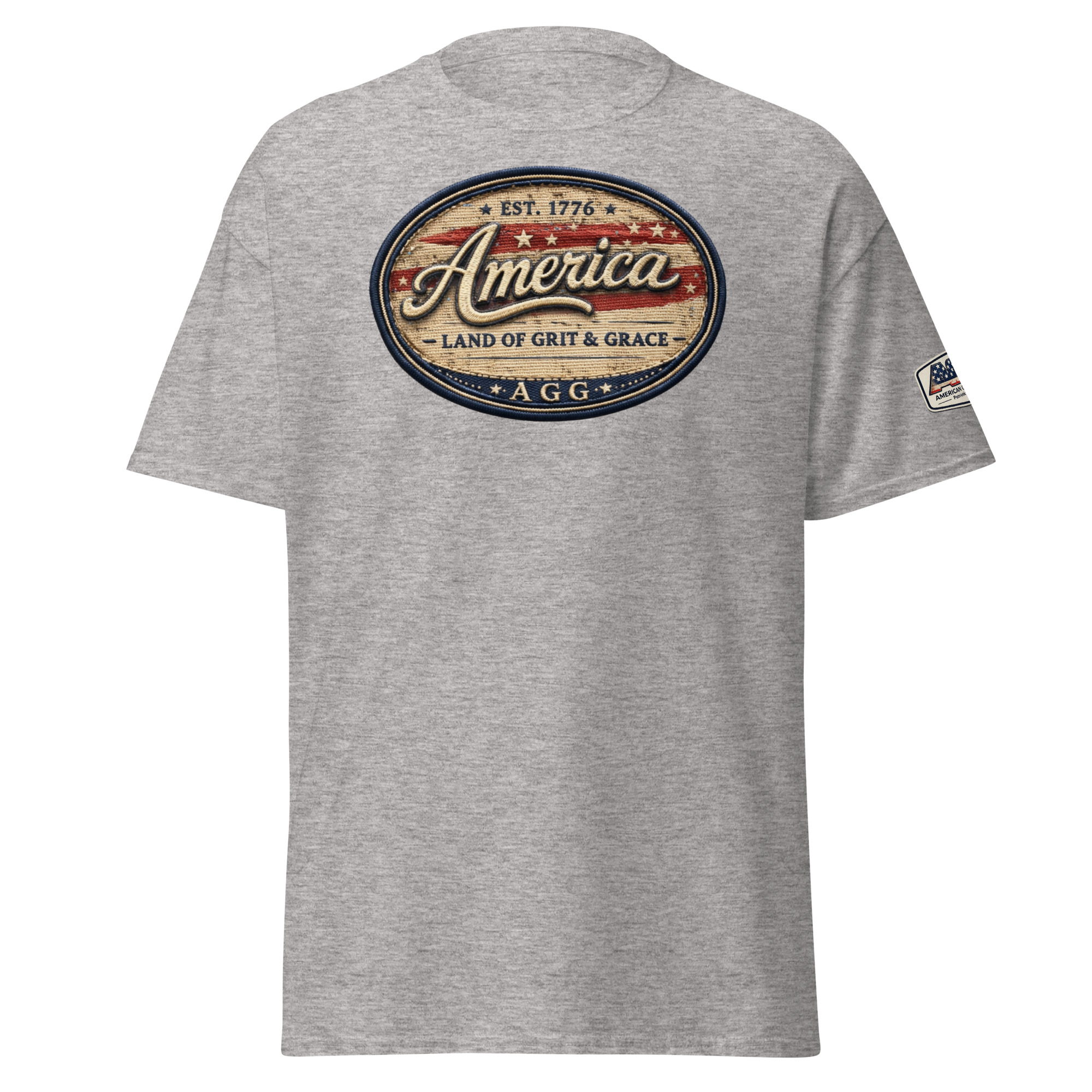 America Heritage – Land of Grit & Grace Unisex Classic Tee | Patriotic American T-Shirt - Image 20