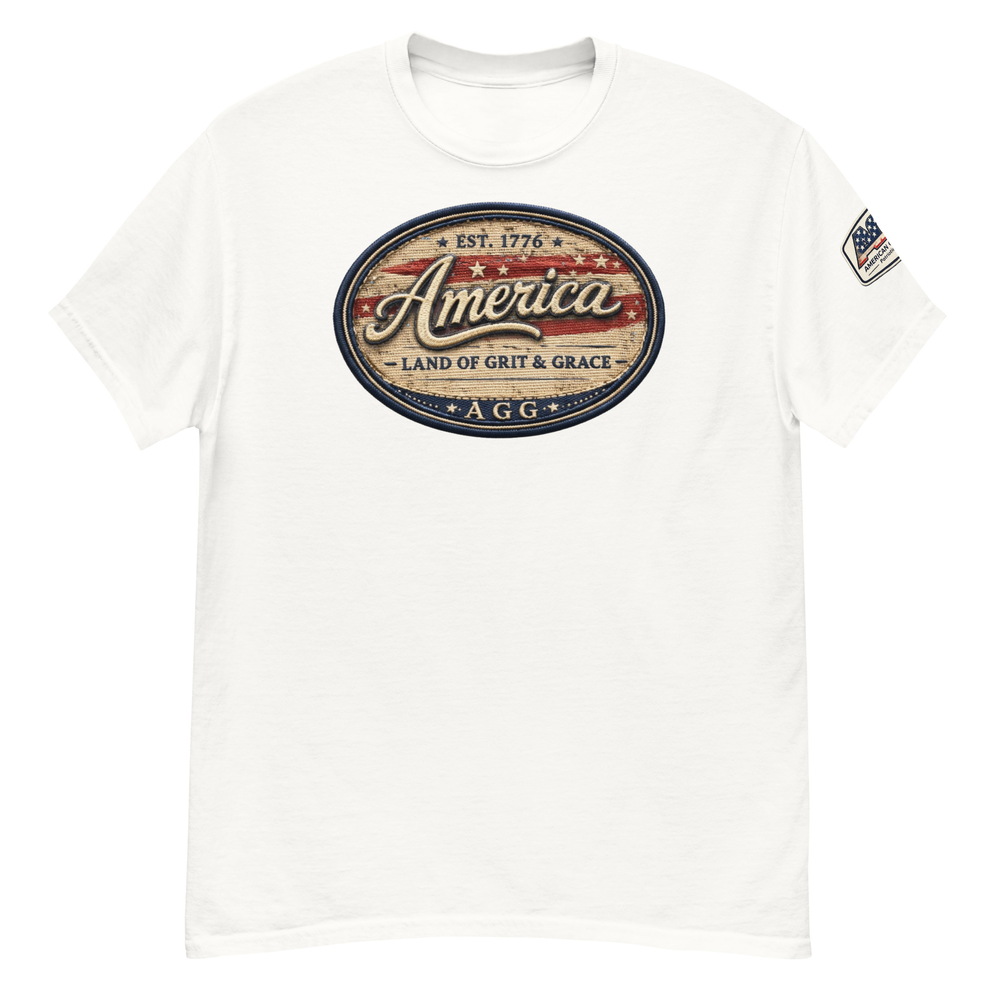 America Heritage – Land of Grit & Grace Unisex Classic Tee | Patriotic American T-Shirt - Image 30