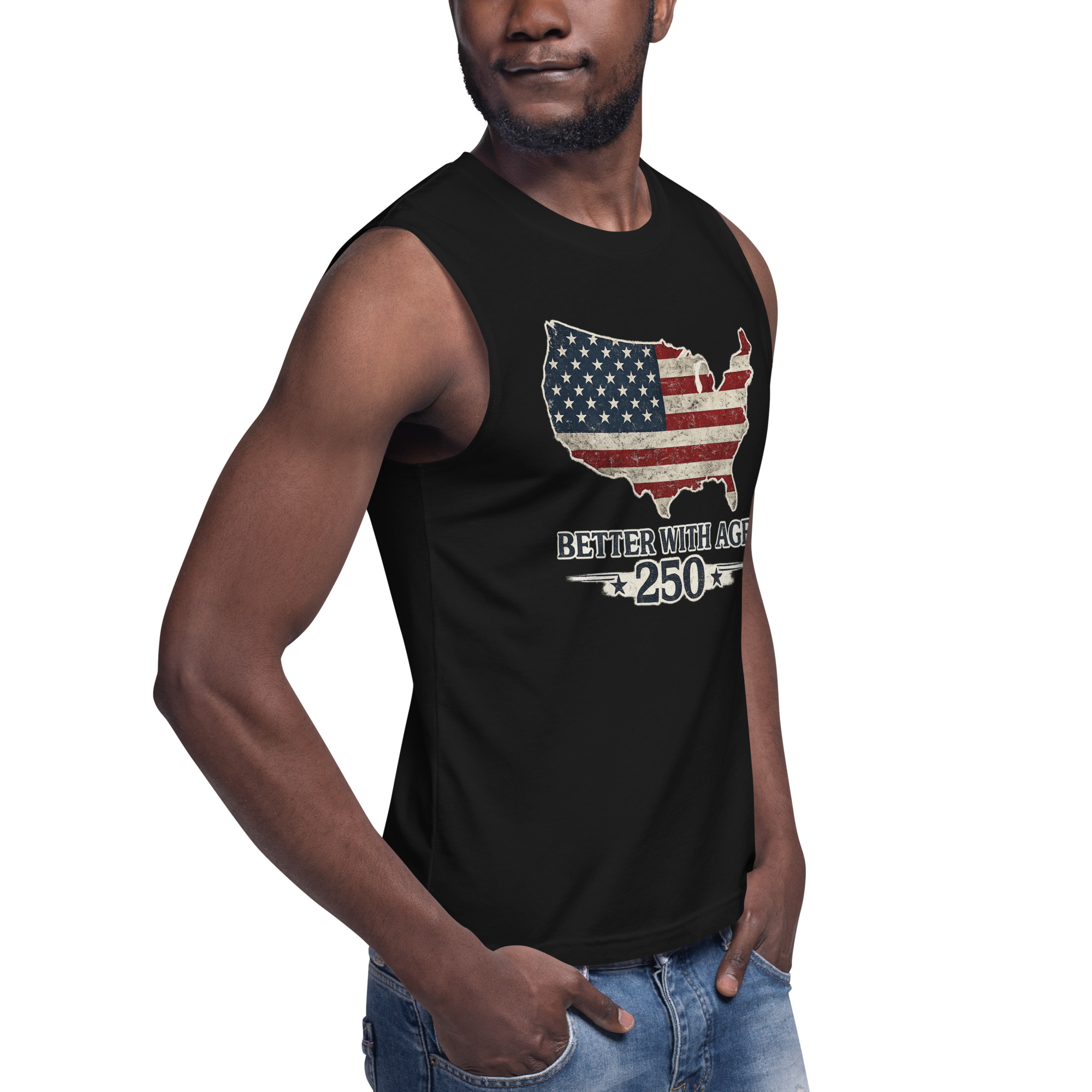Better With Age 250 – Patriotic Men’s Muscle Tank | America 250 Edition - Image 18