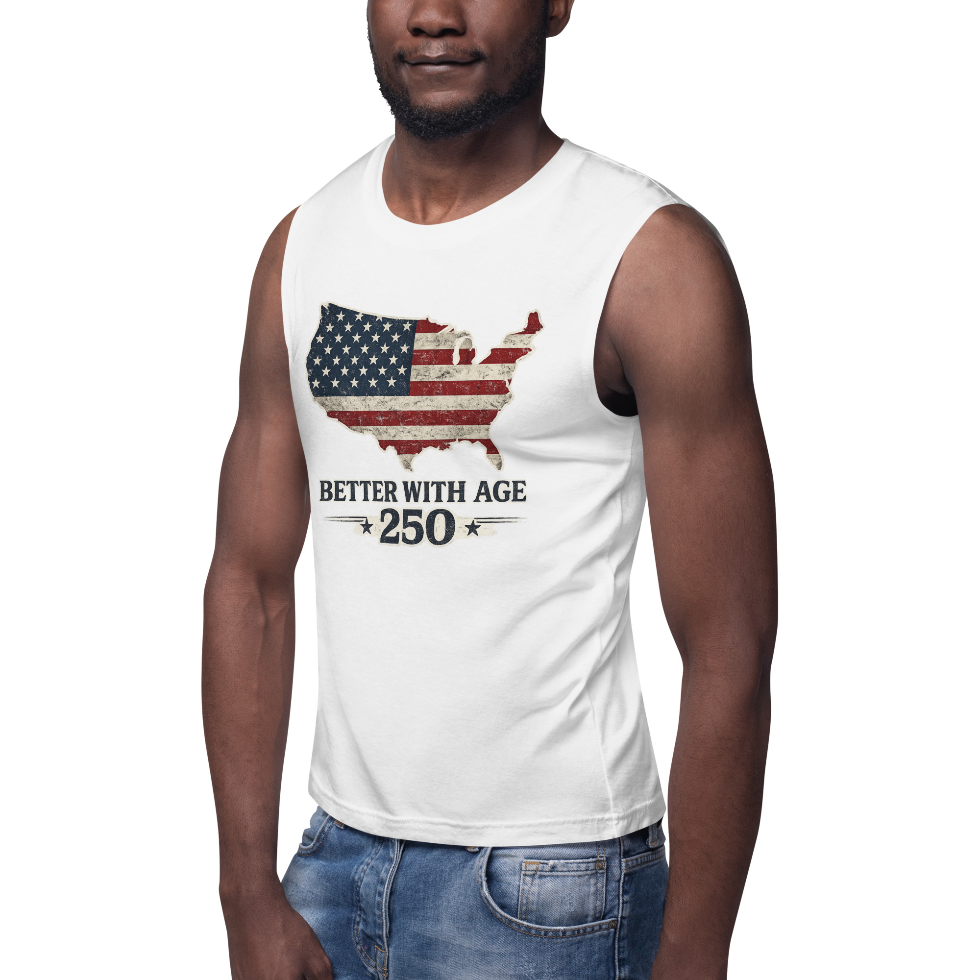 Better With Age 250 – Patriotic Men’s Muscle Tank | America 250 Edition - Image 19