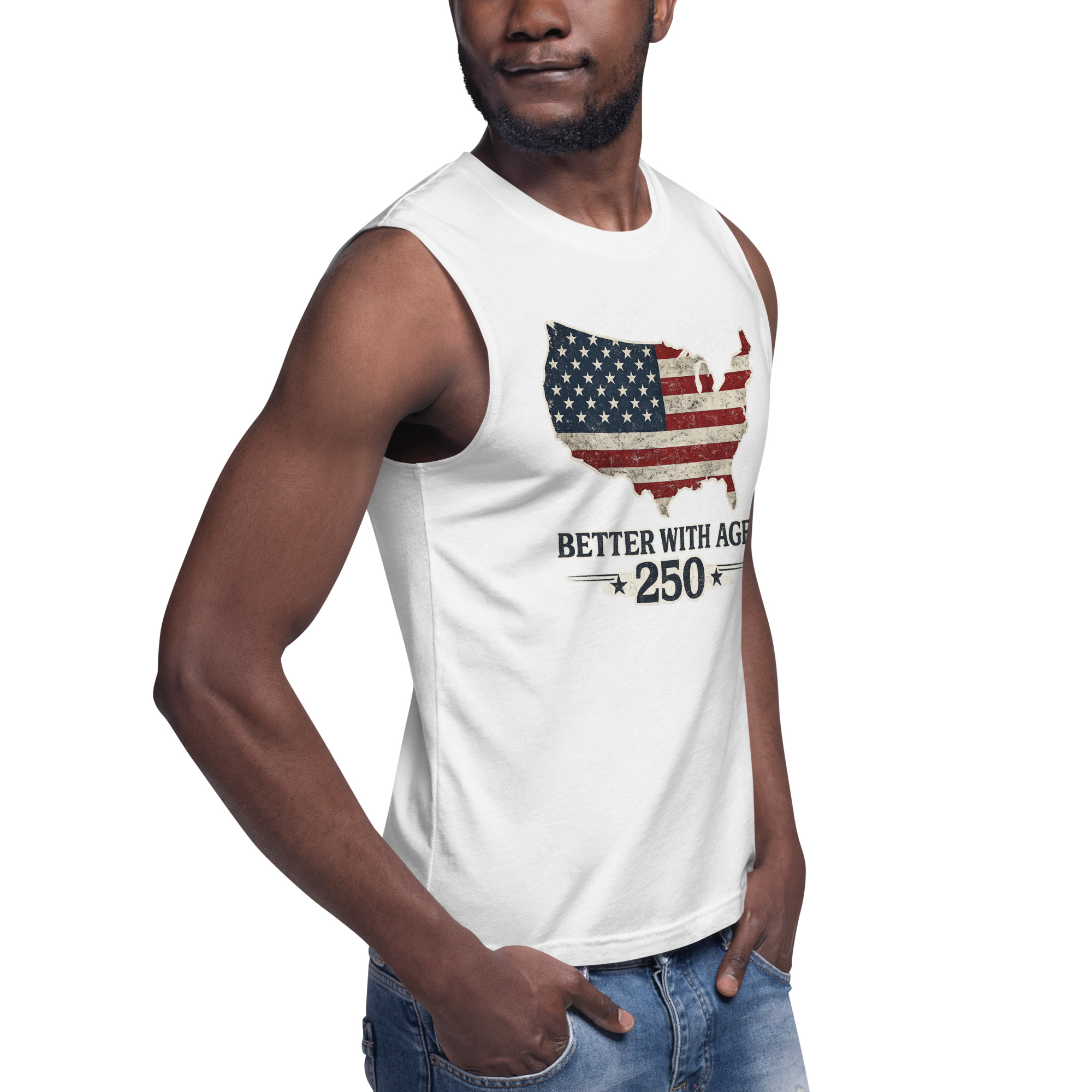 Better With Age 250 – Patriotic Men’s Muscle Tank | America 250 Edition - Image 17