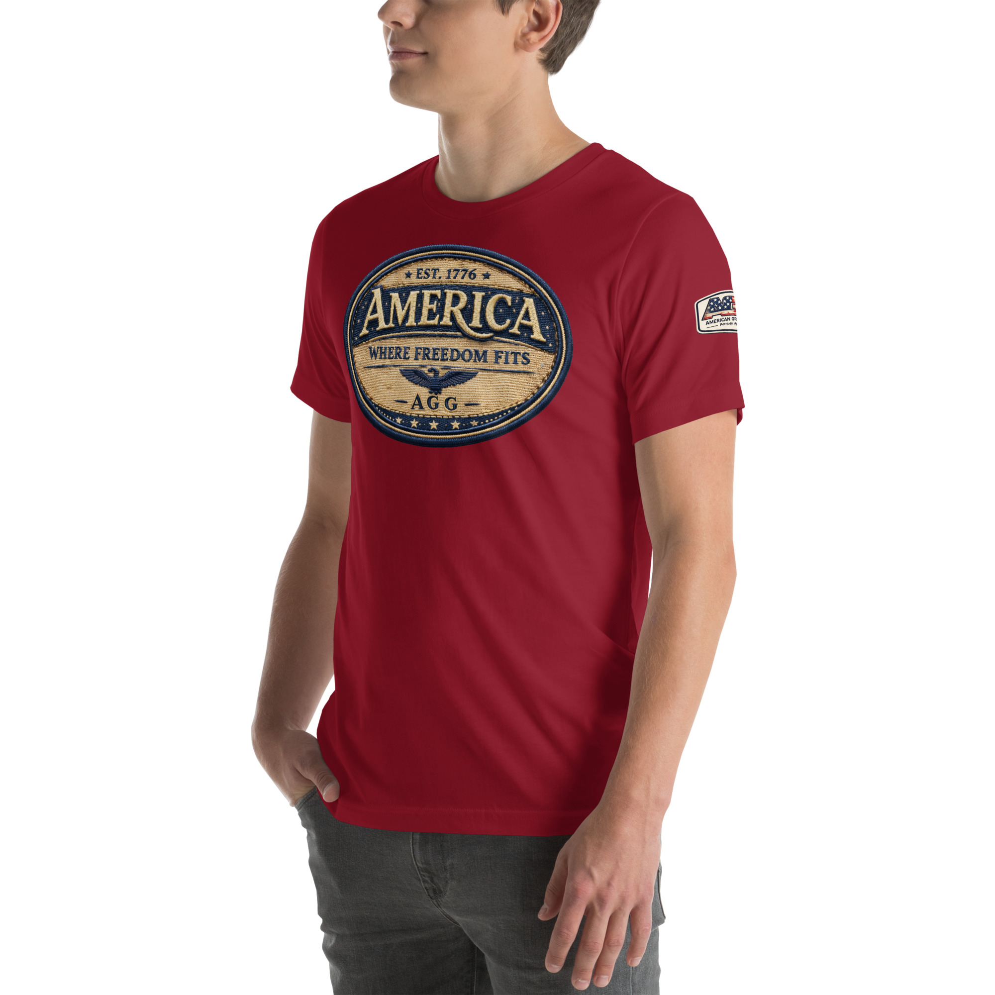 American Heritage – Where Freedom Fits Unisex Tee | Bella + Canvas 3001 - Image 28
