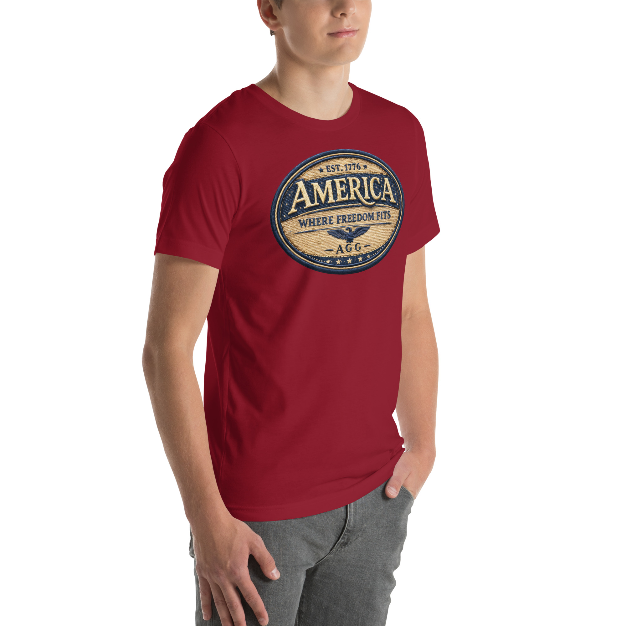 American Heritage – Where Freedom Fits Unisex Tee | Bella + Canvas 3001 - Image 30