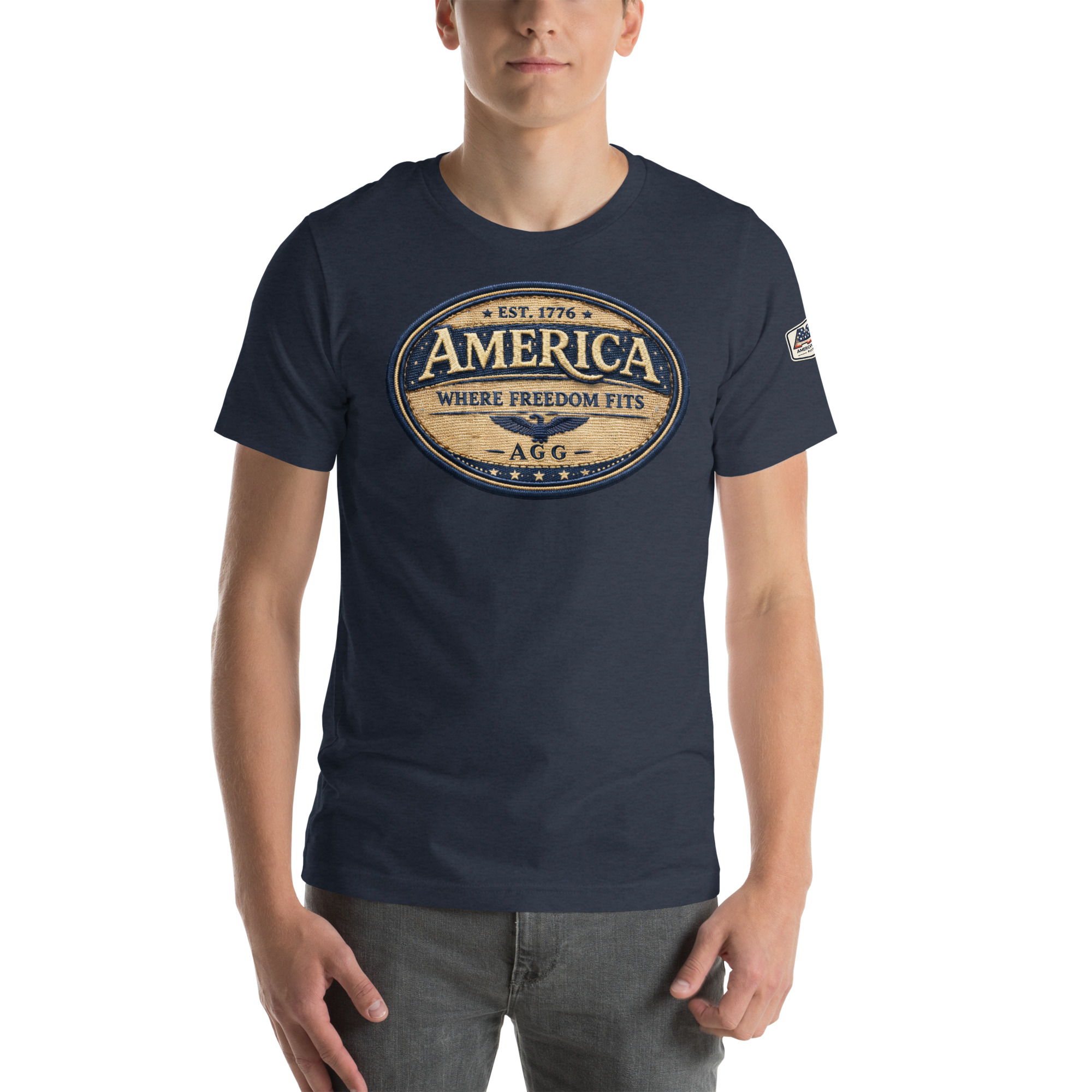 American Heritage – Where Freedom Fits Unisex Tee | Bella + Canvas 3001 - Image 31