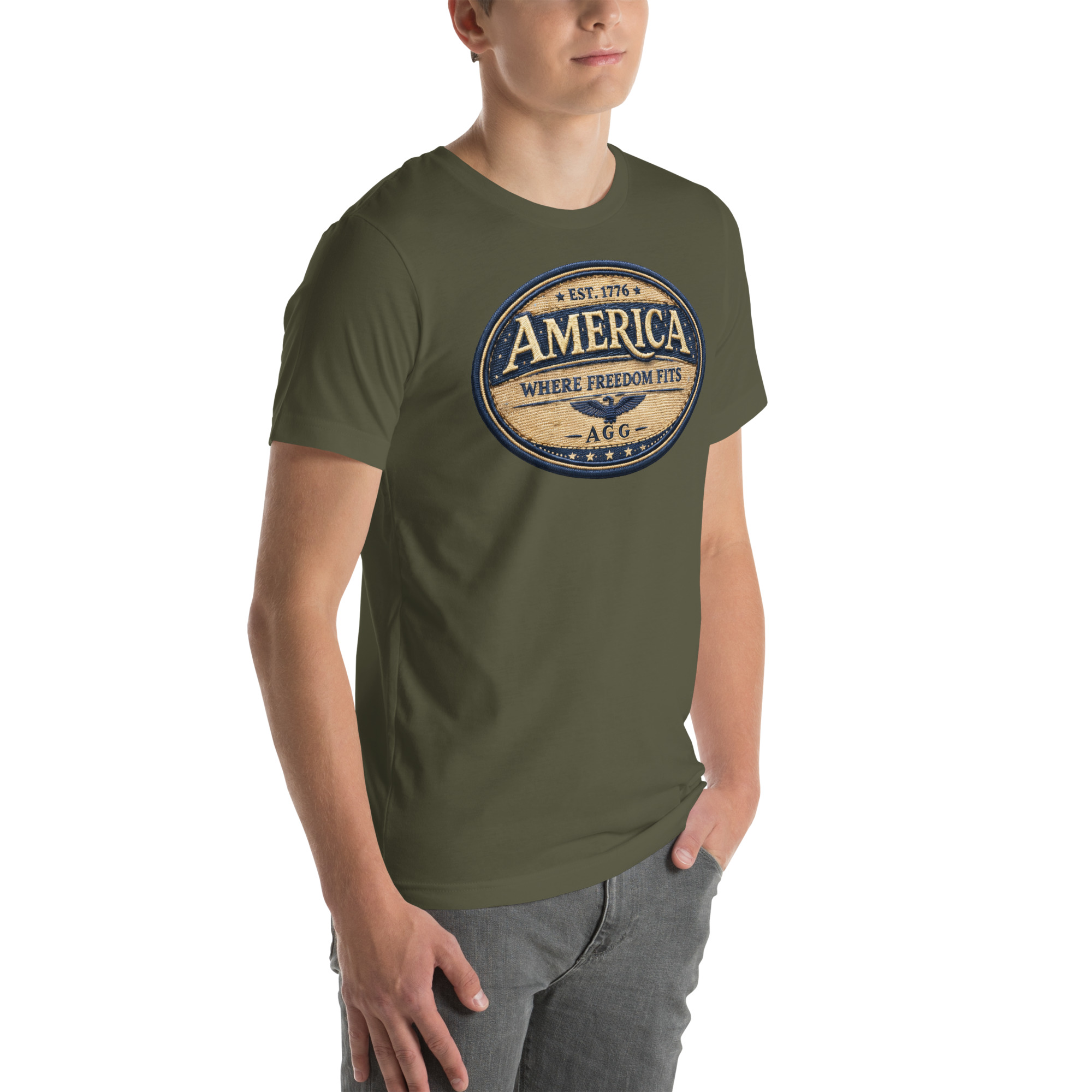 American Heritage – Where Freedom Fits Unisex Tee | Bella + Canvas 3001 - Image 42