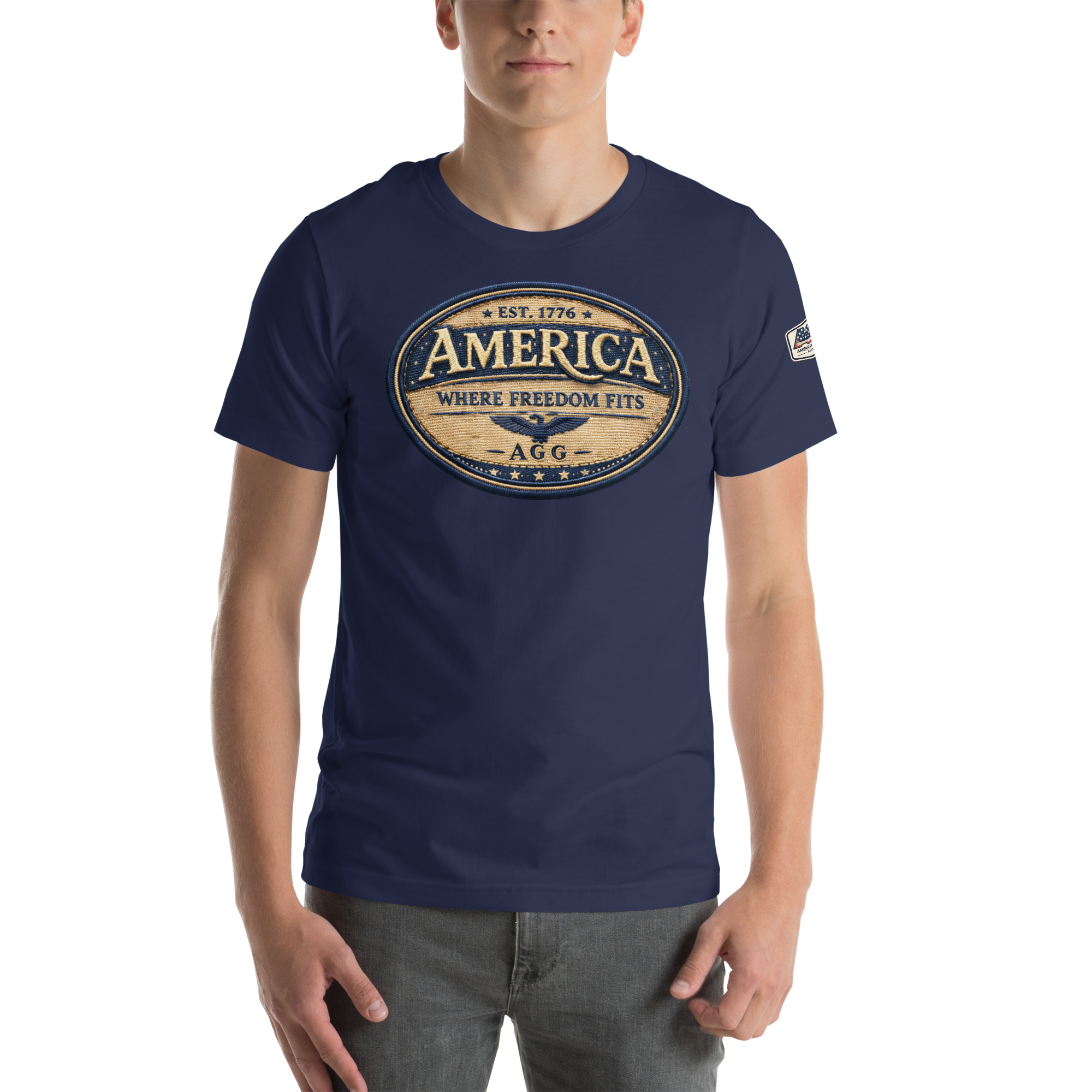 American Heritage – Where Freedom Fits Unisex Tee | Bella + Canvas 3001 - Image 20