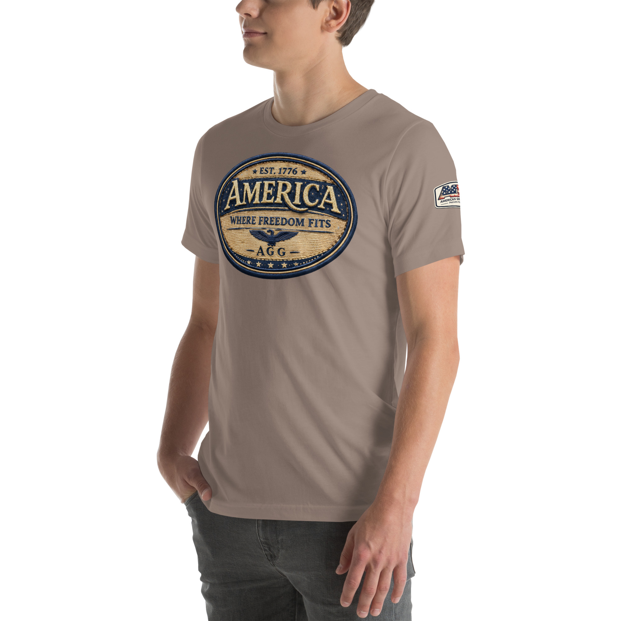 American Heritage – Where Freedom Fits Unisex Tee | Bella + Canvas 3001 - Image 46