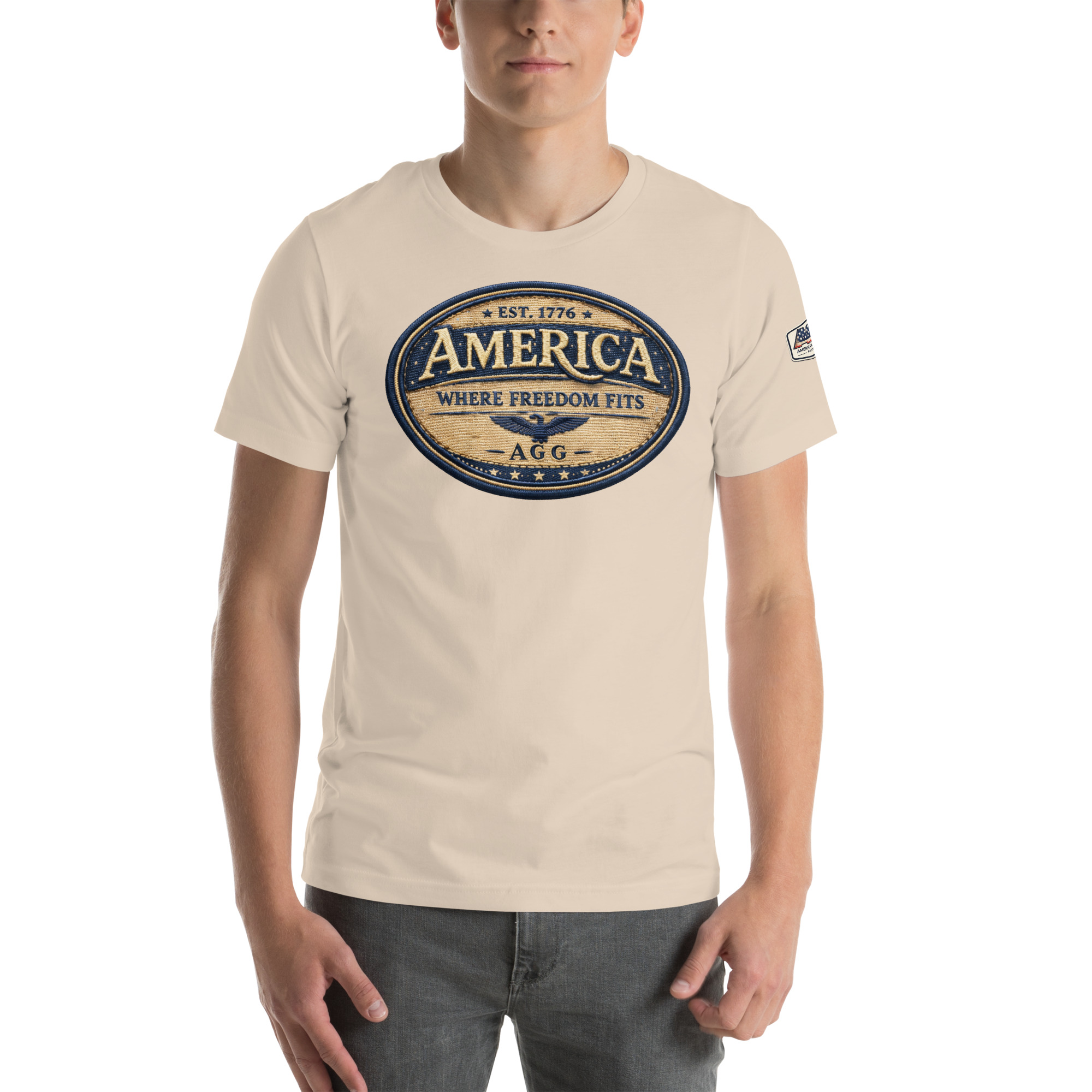 American Heritage – Where Freedom Fits Unisex Tee | Bella + Canvas 3001 - Image 49