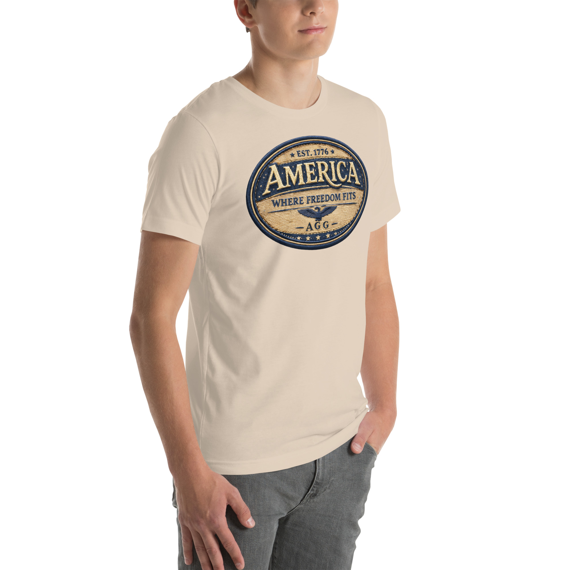 American Heritage – Where Freedom Fits Unisex Tee | Bella + Canvas 3001 - Image 54