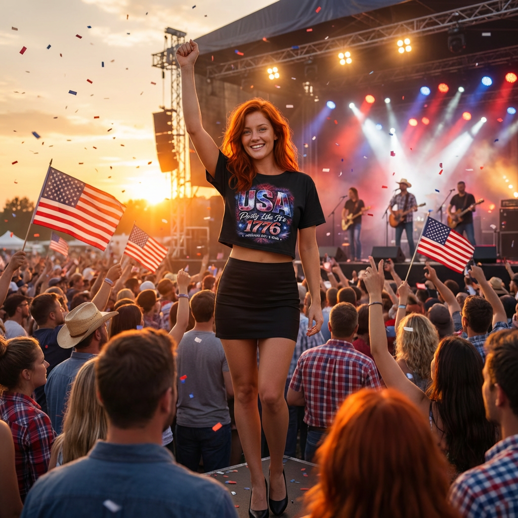 USA Party Like It’s 1776 Women’s Crop Top – Patriotic Festival Shirt - Image 12