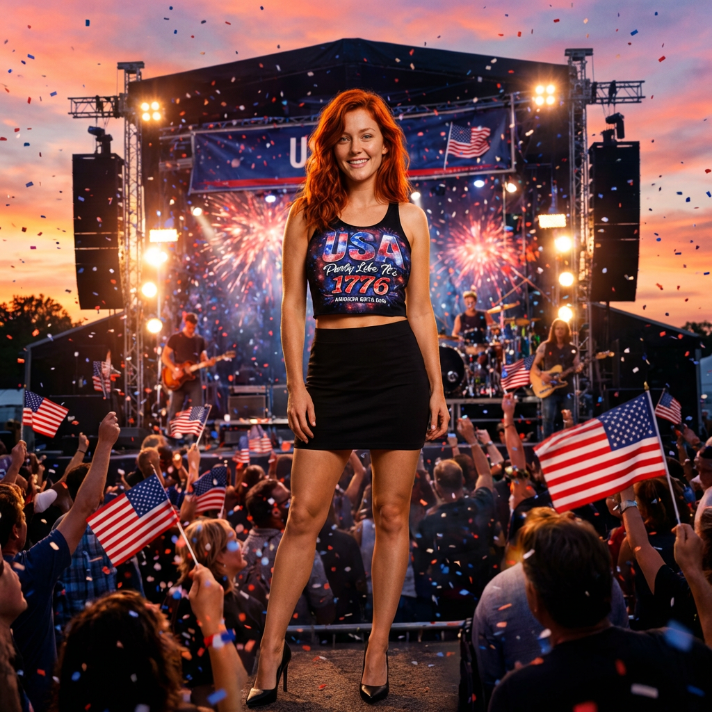 USA Party Like It’s 1776 Women’s Crop Top – Patriotic Festival Shirt - Image 6