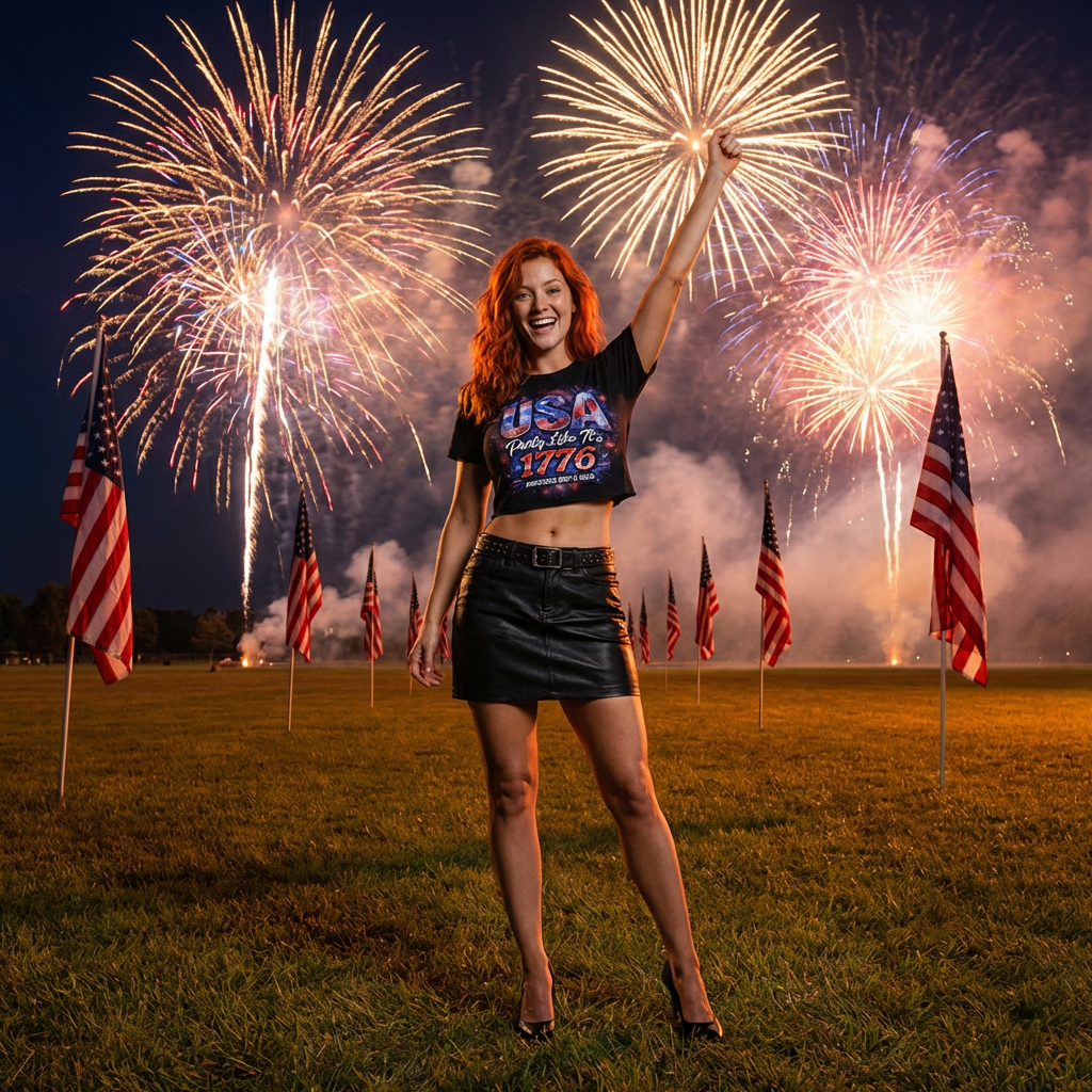 USA Party Like It’s 1776 Women’s Crop Top – Patriotic Festival Shirt - Image 9