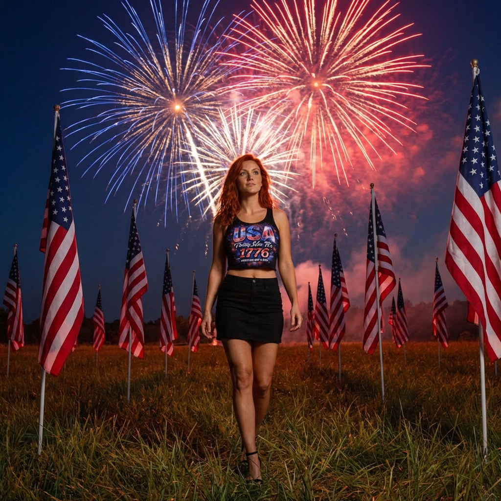 USA Party Like It’s 1776 Women’s Crop Top – Patriotic Festival Shirt - Image 3