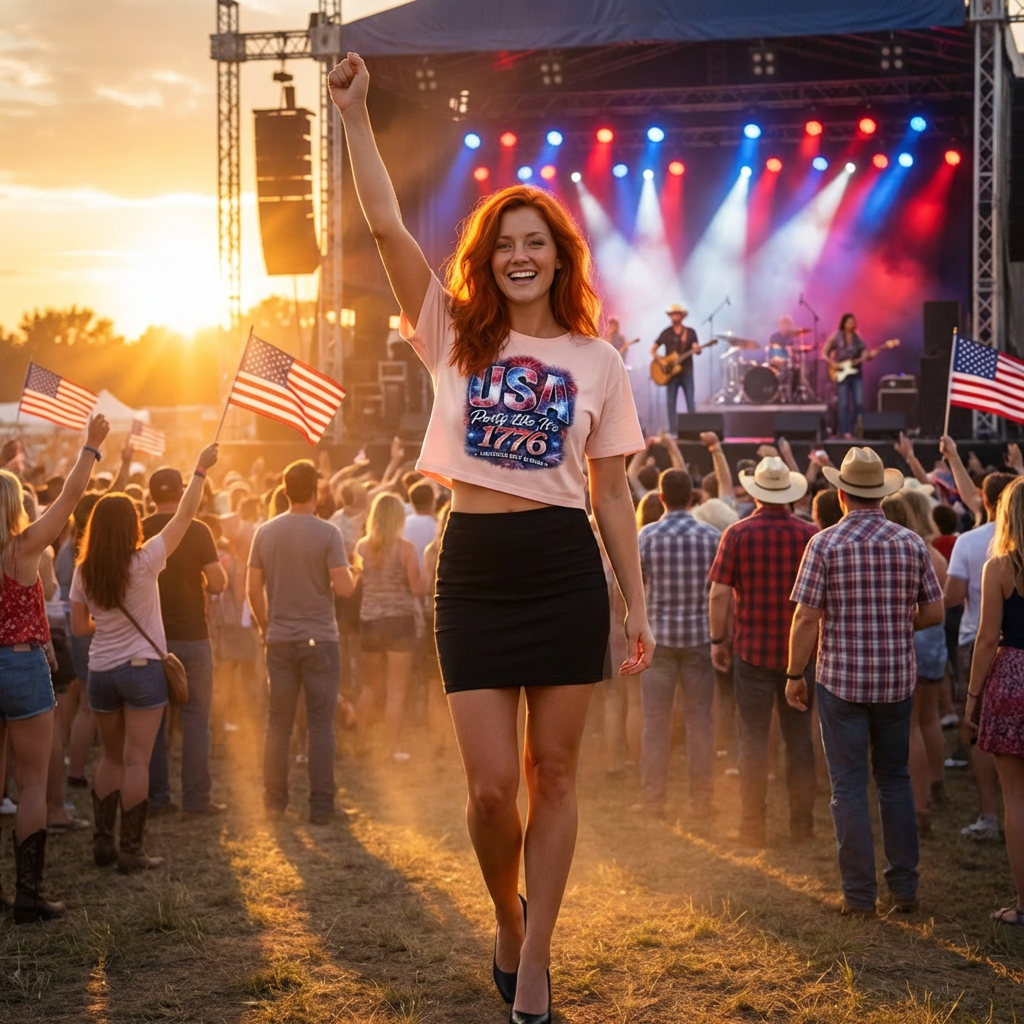 USA Party Like It’s 1776 Women’s Crop Top – Patriotic Festival Shirt - Image 10