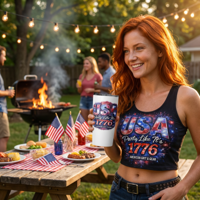 USA Party Like It’s 1776 Stainless Steel Tumbler – Tapered 20oz