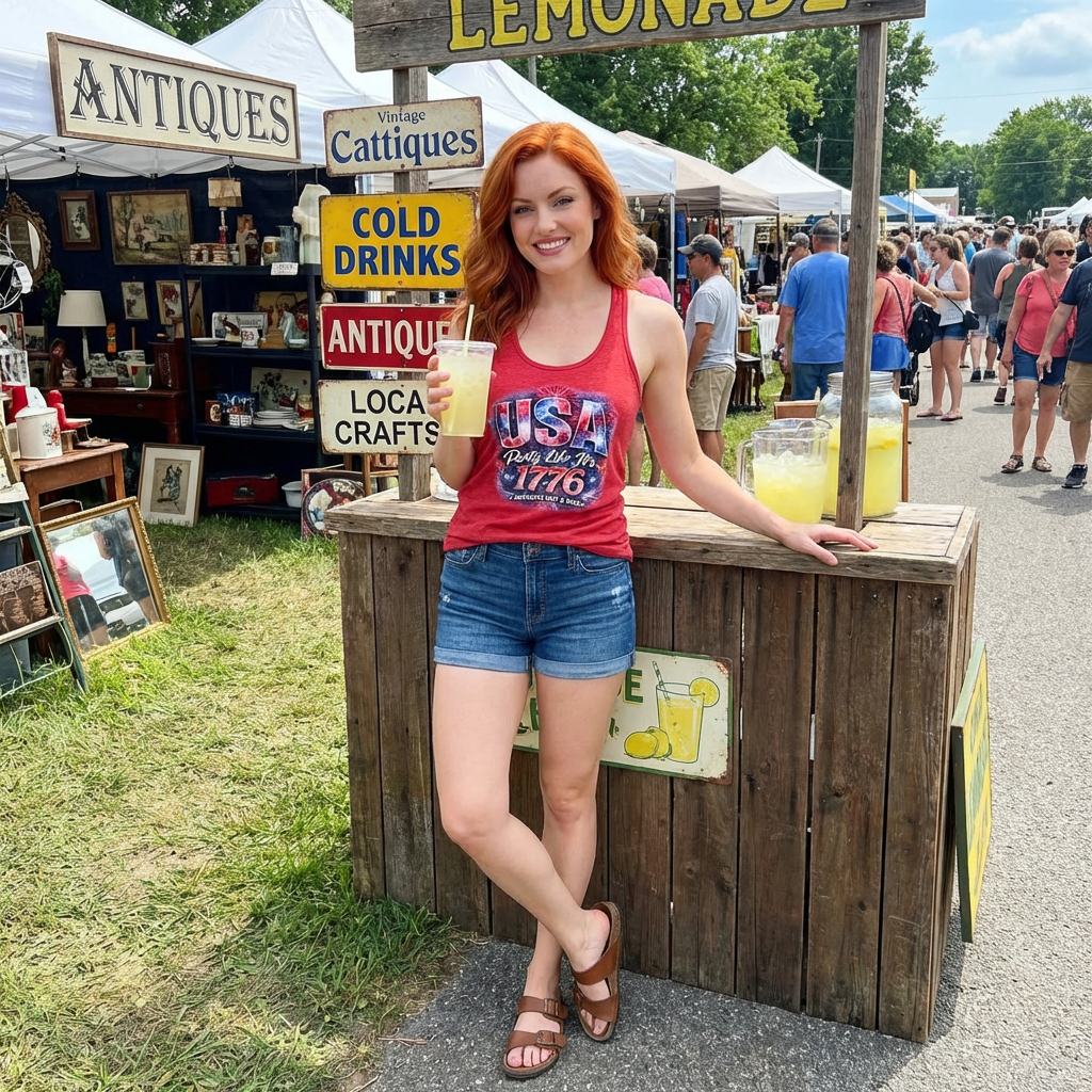 USA Party Like It’s 1776 Women’s Racerback Tank Top – Patriotic Summer Tank - Image 8