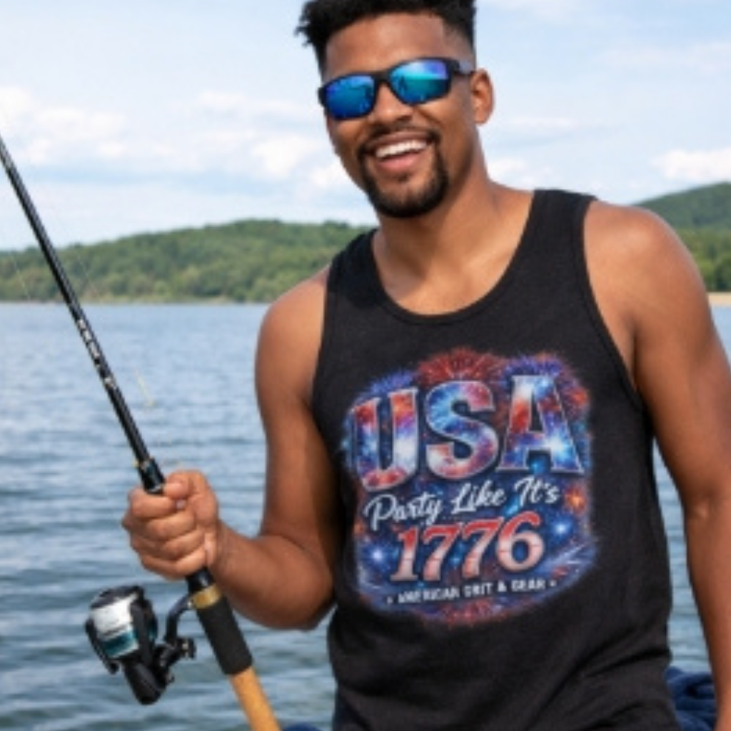 USA Party Like It’s 1776 Men’s Tank Top – Bella + Canvas 3480 Patriotic Summer Tank