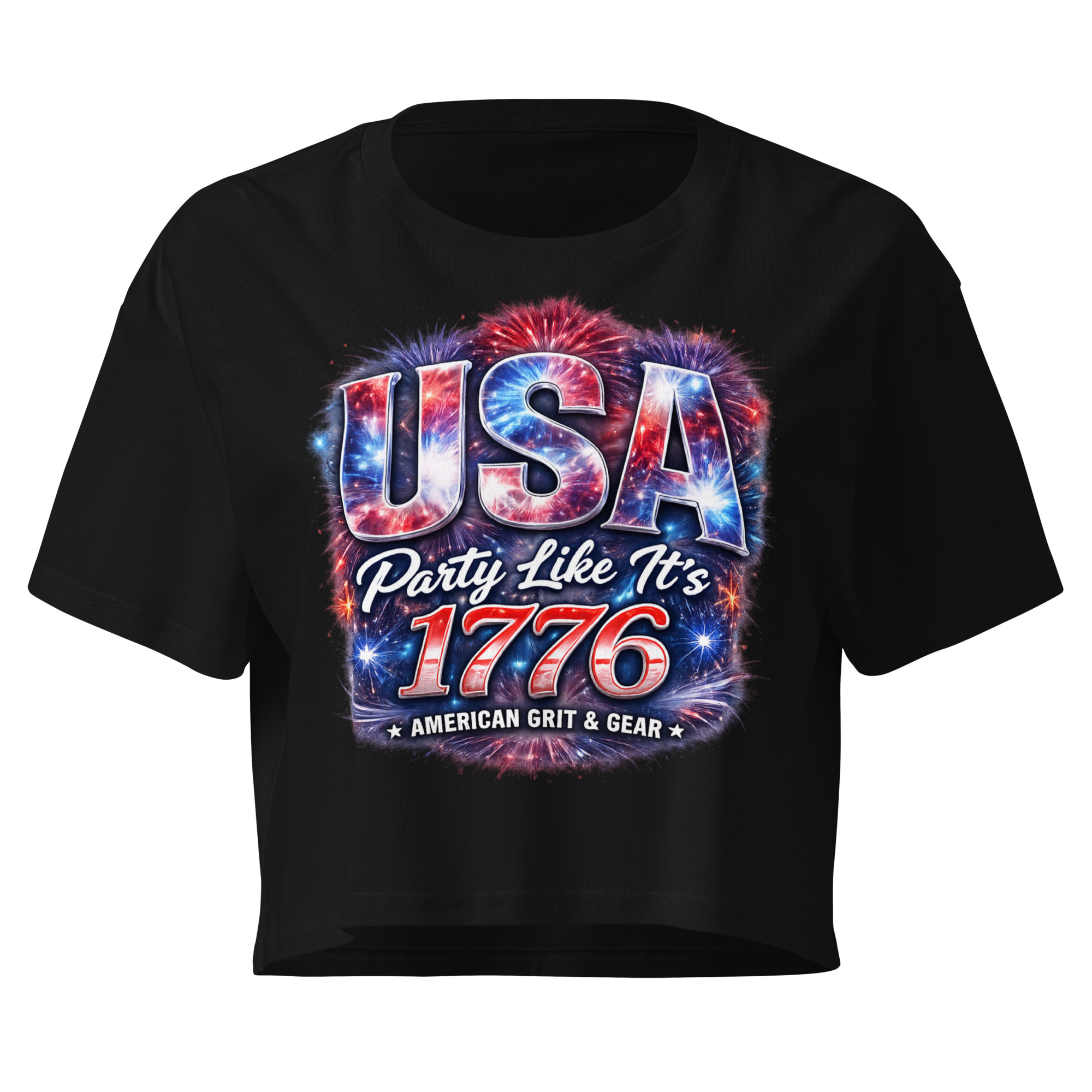 USA Party Like It’s 1776 Women’s Crop Top – Patriotic Festival Shirt - Image 11