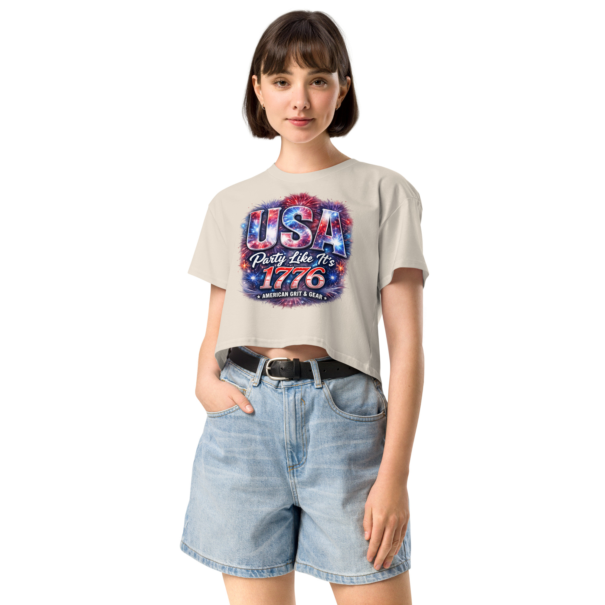 USA Party Like It’s 1776 Women’s Crop Top – Patriotic Festival Shirt - Image 33