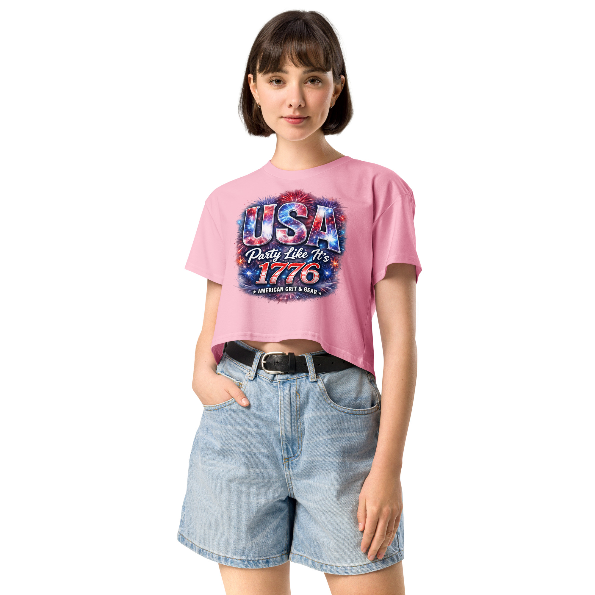 USA Party Like It’s 1776 Women’s Crop Top – Patriotic Festival Shirt - Image 29