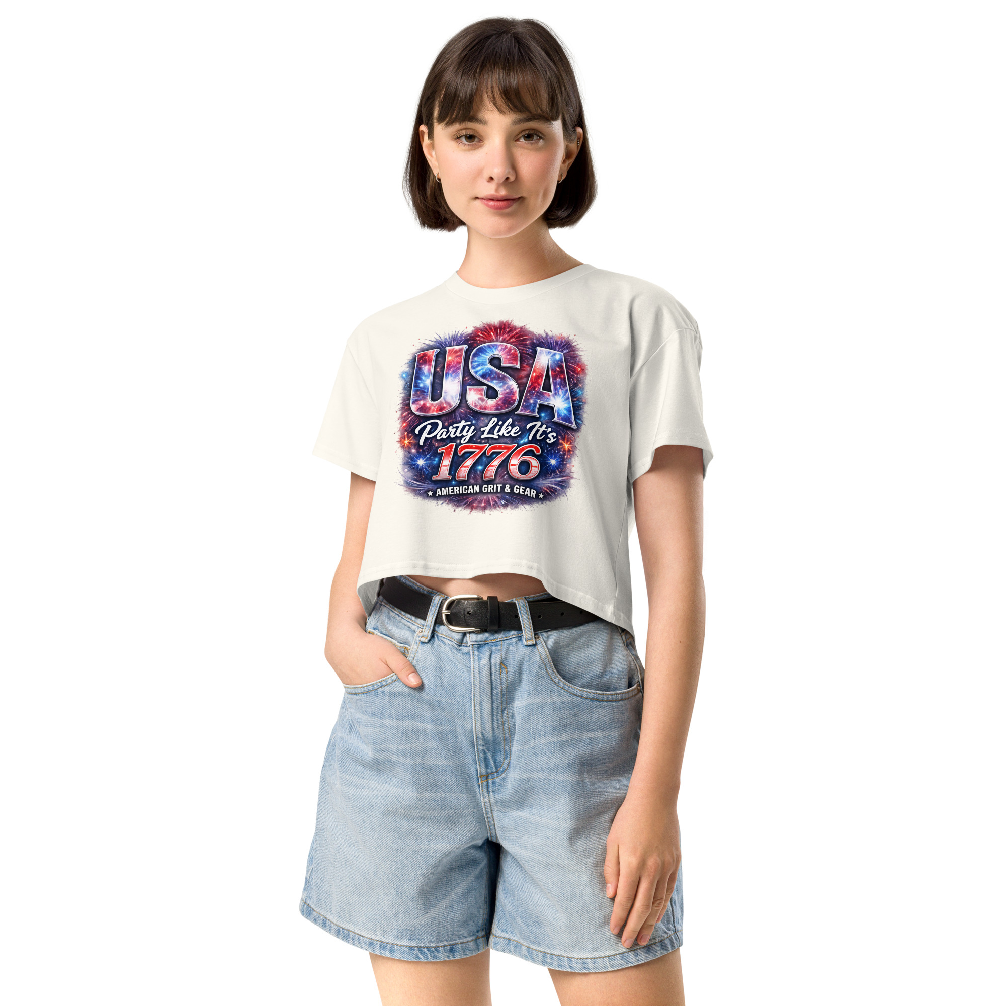 USA Party Like It’s 1776 Women’s Crop Top – Patriotic Festival Shirt - Image 24