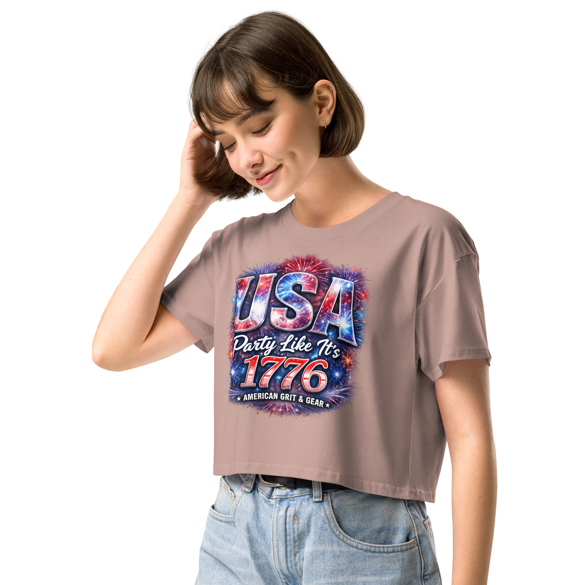 USA Party Like It’s 1776 Women’s Crop Top – Patriotic Festival Shirt - Image 30