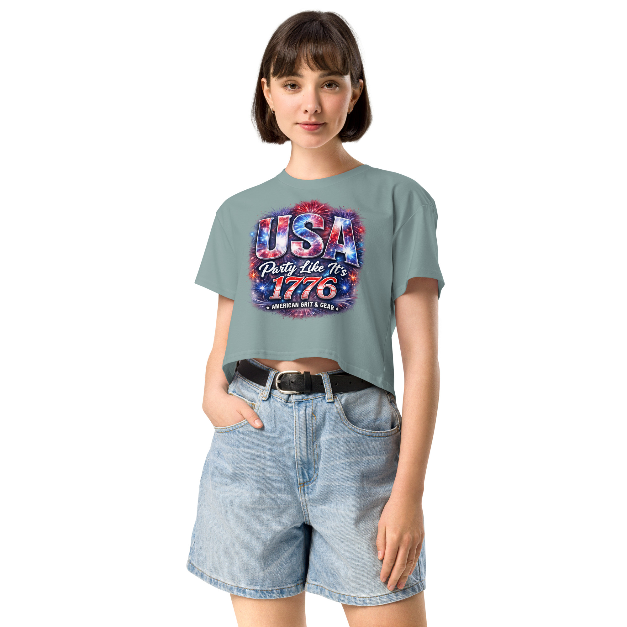 USA Party Like It’s 1776 Women’s Crop Top – Patriotic Festival Shirt - Image 25