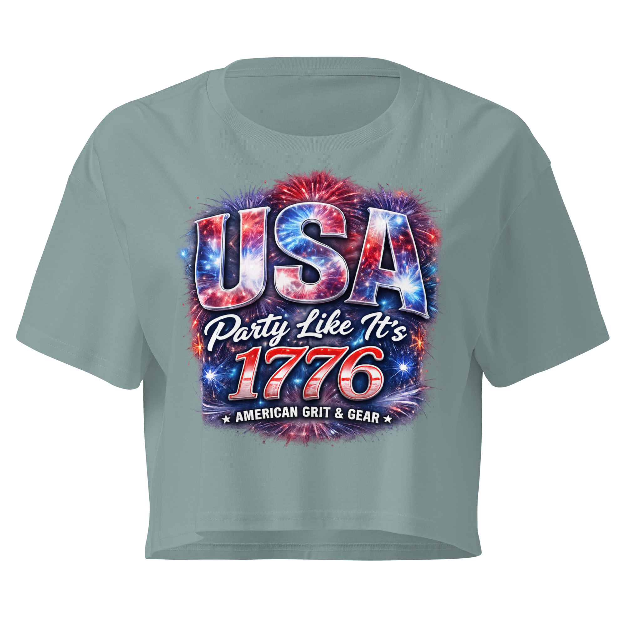 USA Party Like It’s 1776 Women’s Crop Top – Patriotic Festival Shirt - Image 13