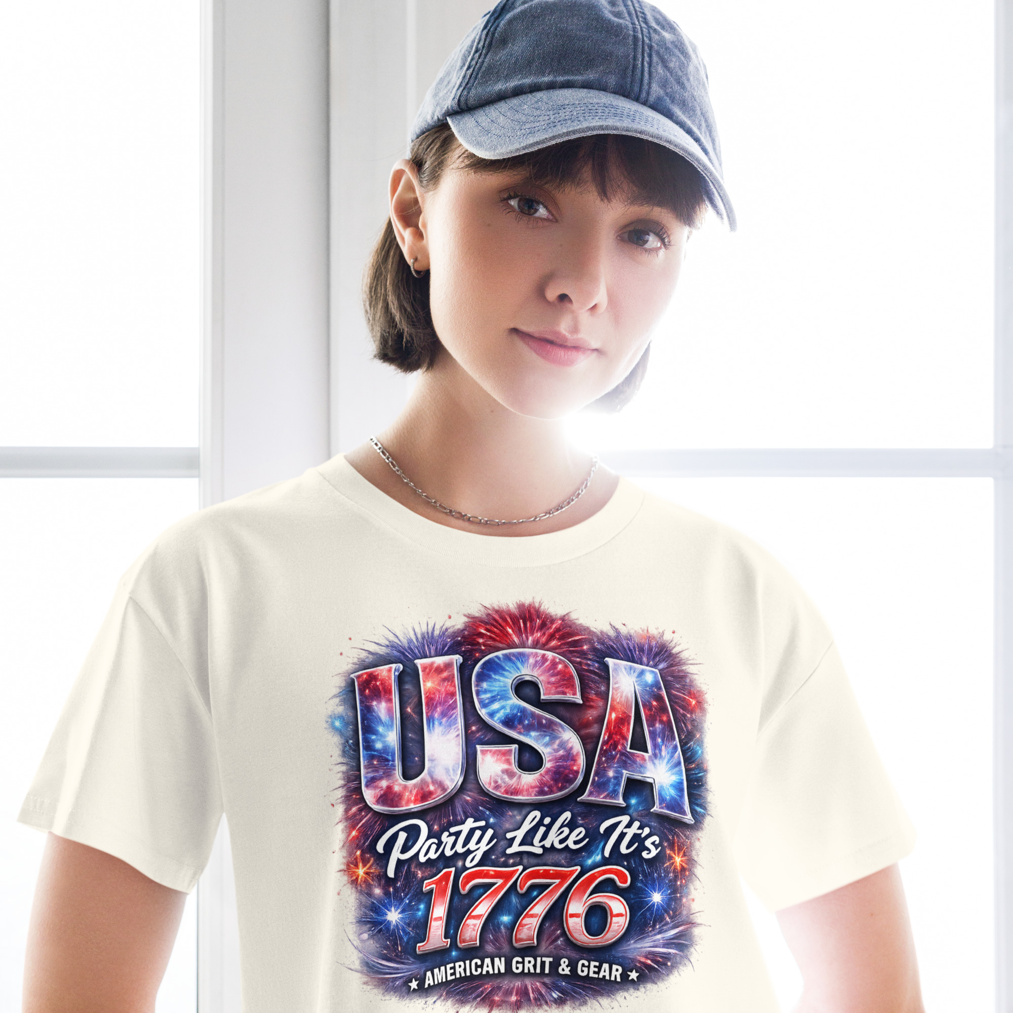USA Party Like It’s 1776 Women’s Crop Top – Patriotic Festival Shirt - Image 47