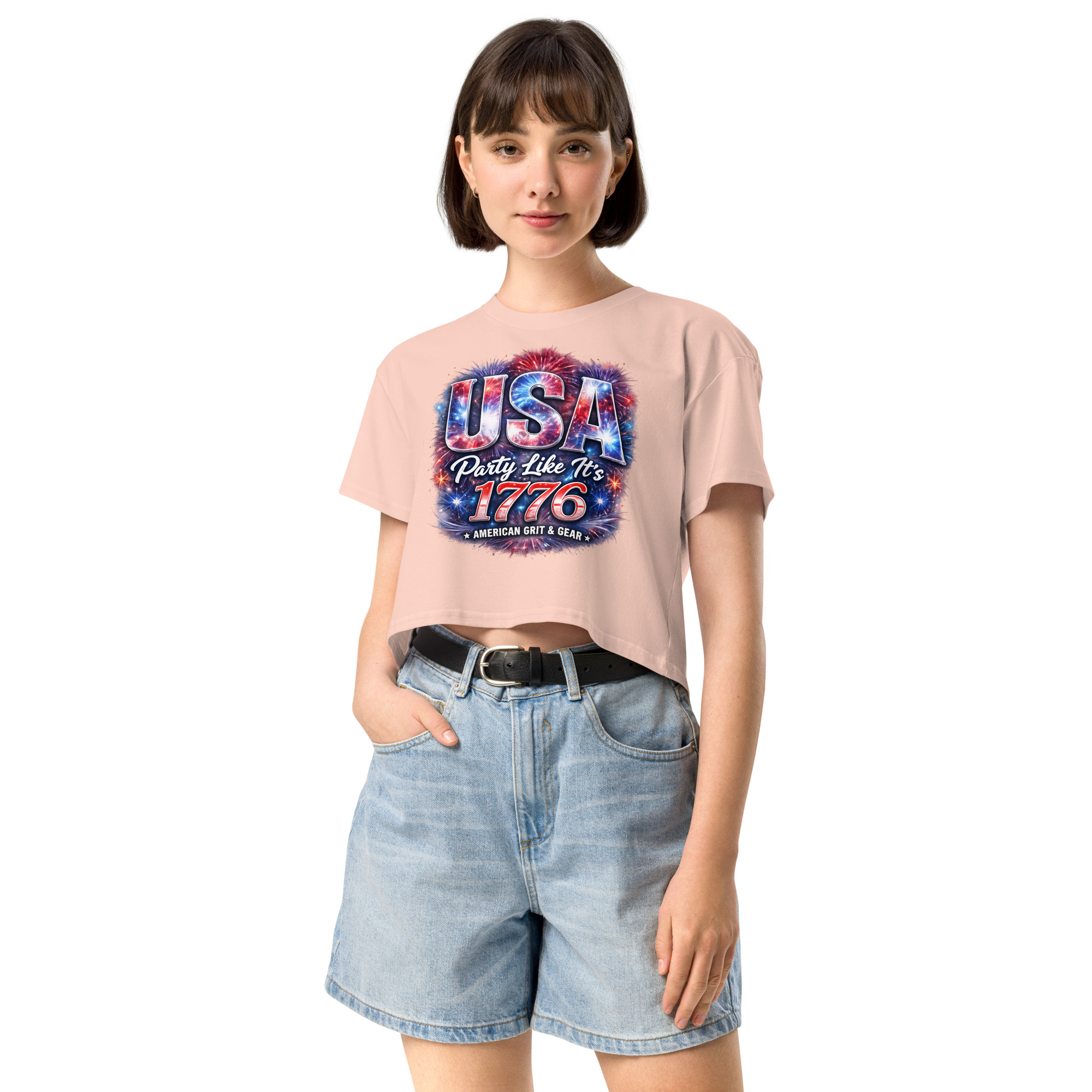 USA Party Like It’s 1776 Women’s Crop Top – Patriotic Festival Shirt - Image 31